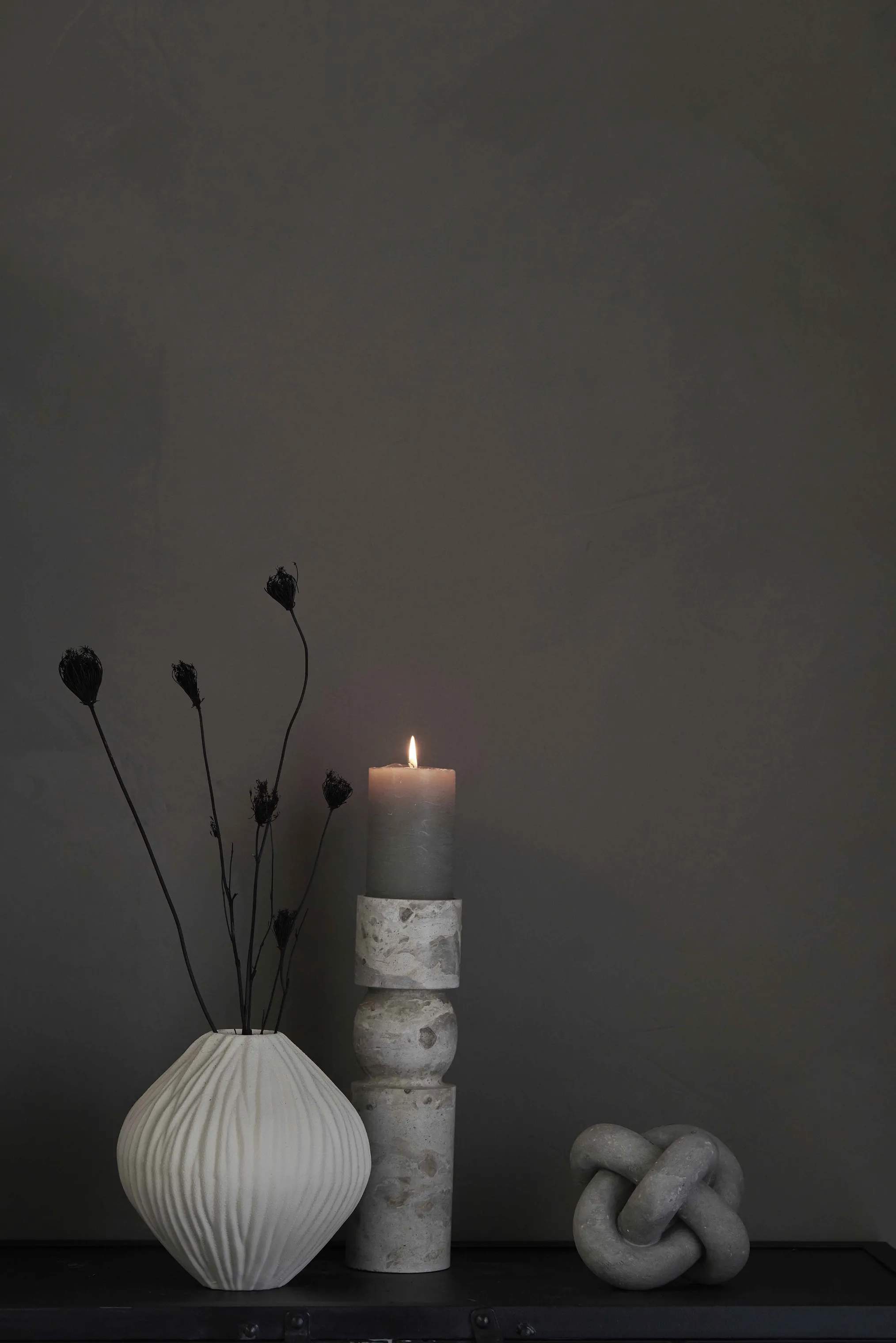 Lene Bjerre Bloklysestage Ellia Stage i Linen, 30 cm, 2