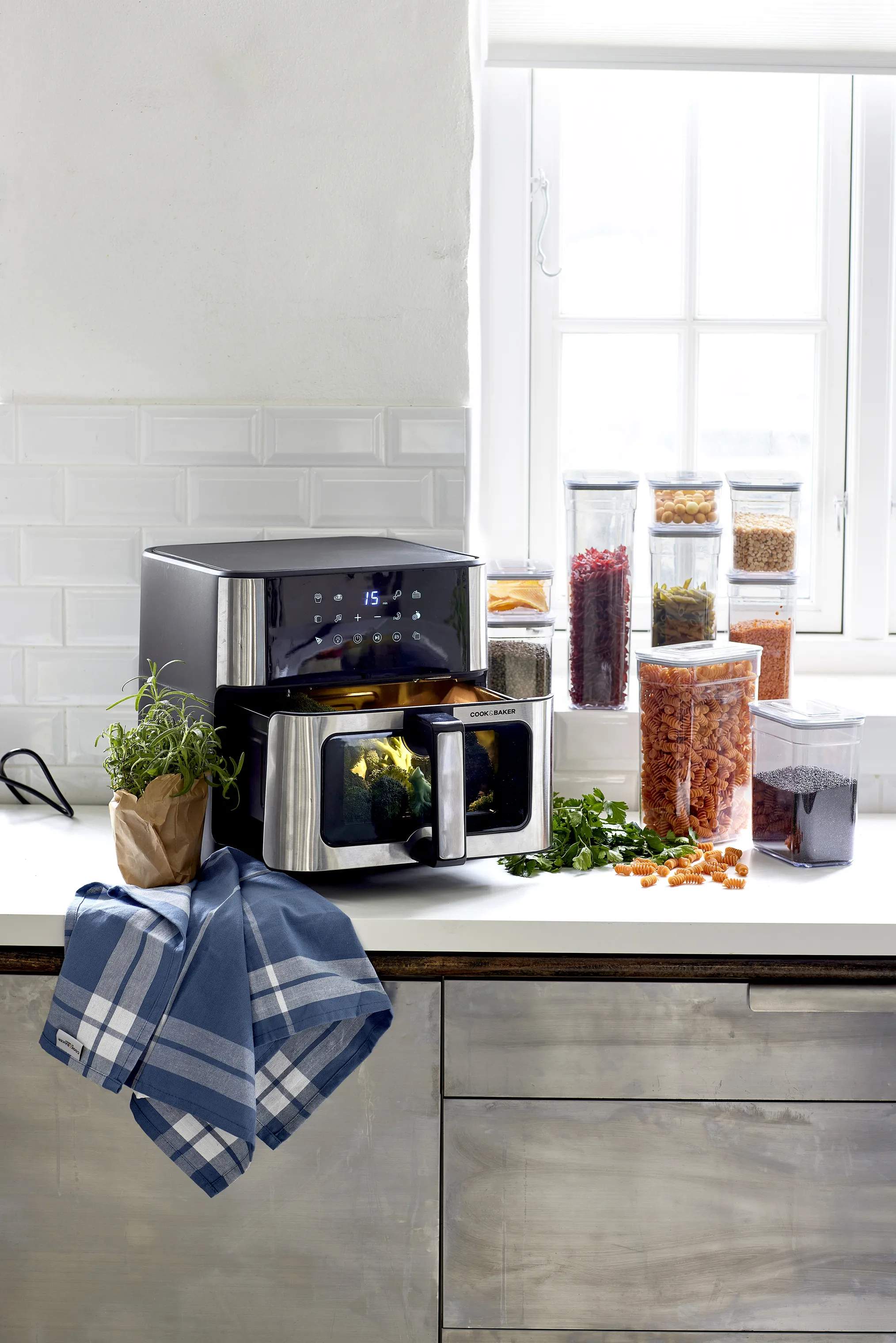 Cook & Baker Opbevaringsbokse Opbevaringsboks - 9 stk. i Klar/grå, 2.6 L, 6