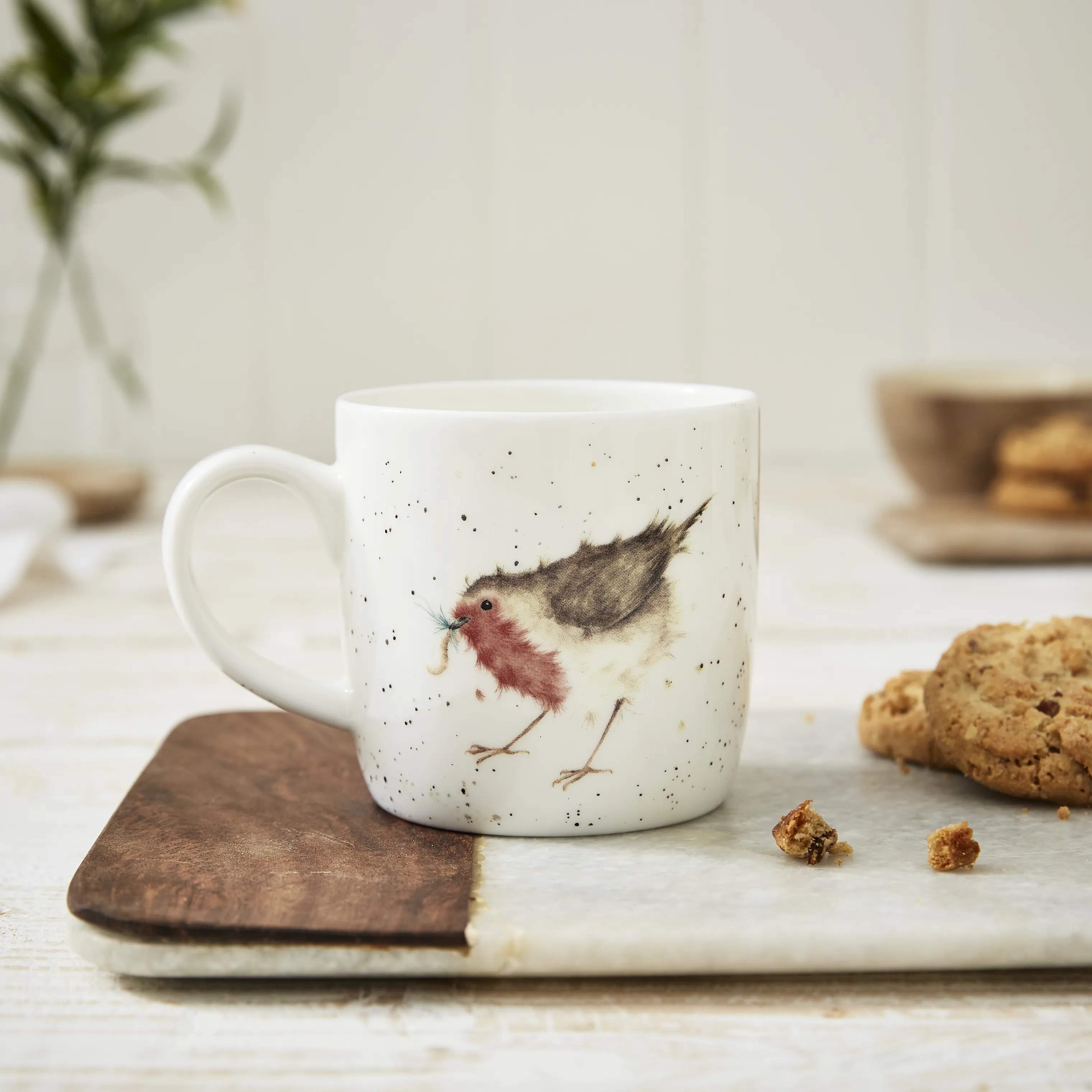 Royal Worcester Krus og kopper med hank Wrendale Krus - Garden friend i Rødhals, 2