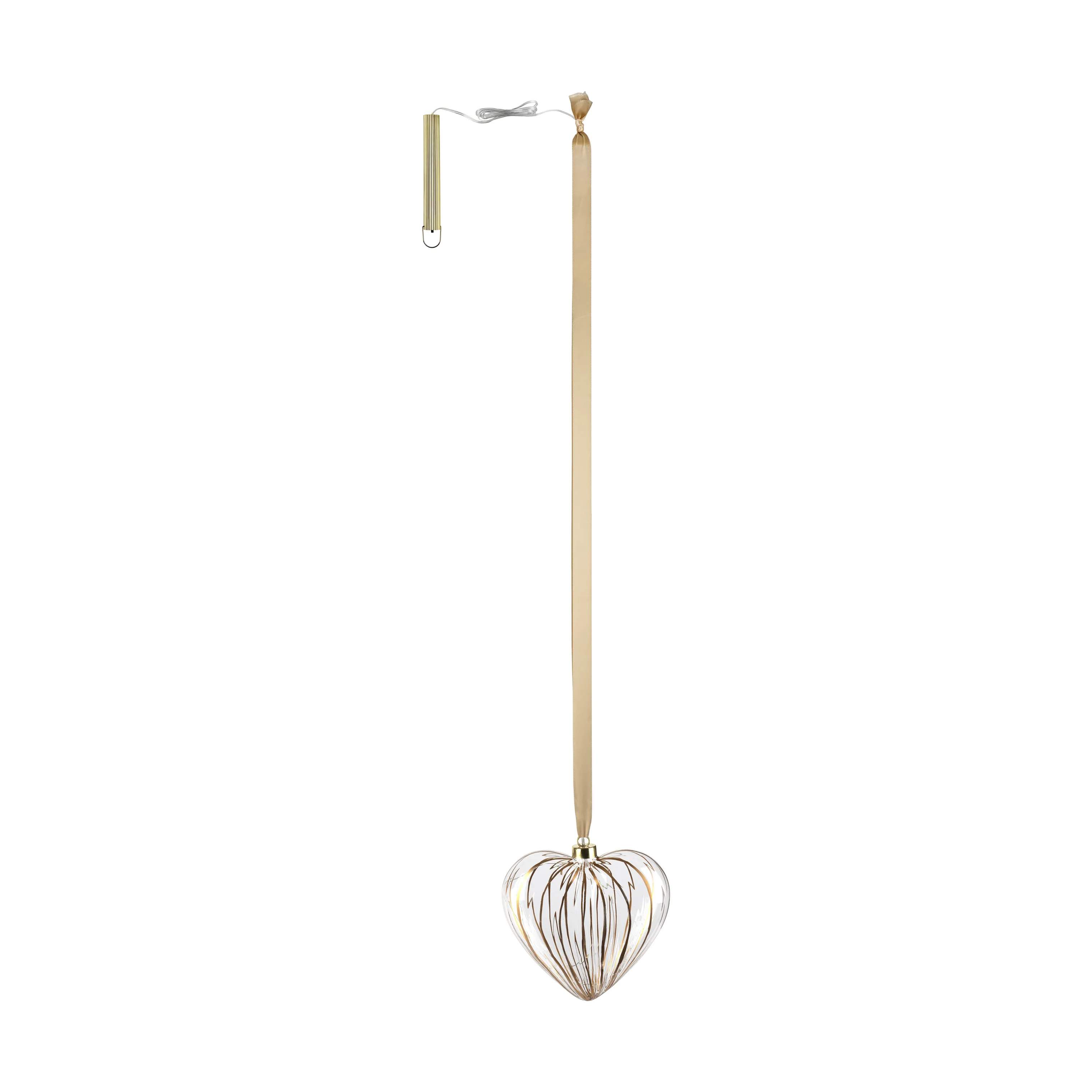 Casa Christmas Lysdekoration LED Ophæng - Hjerte i guld hjerte, 3