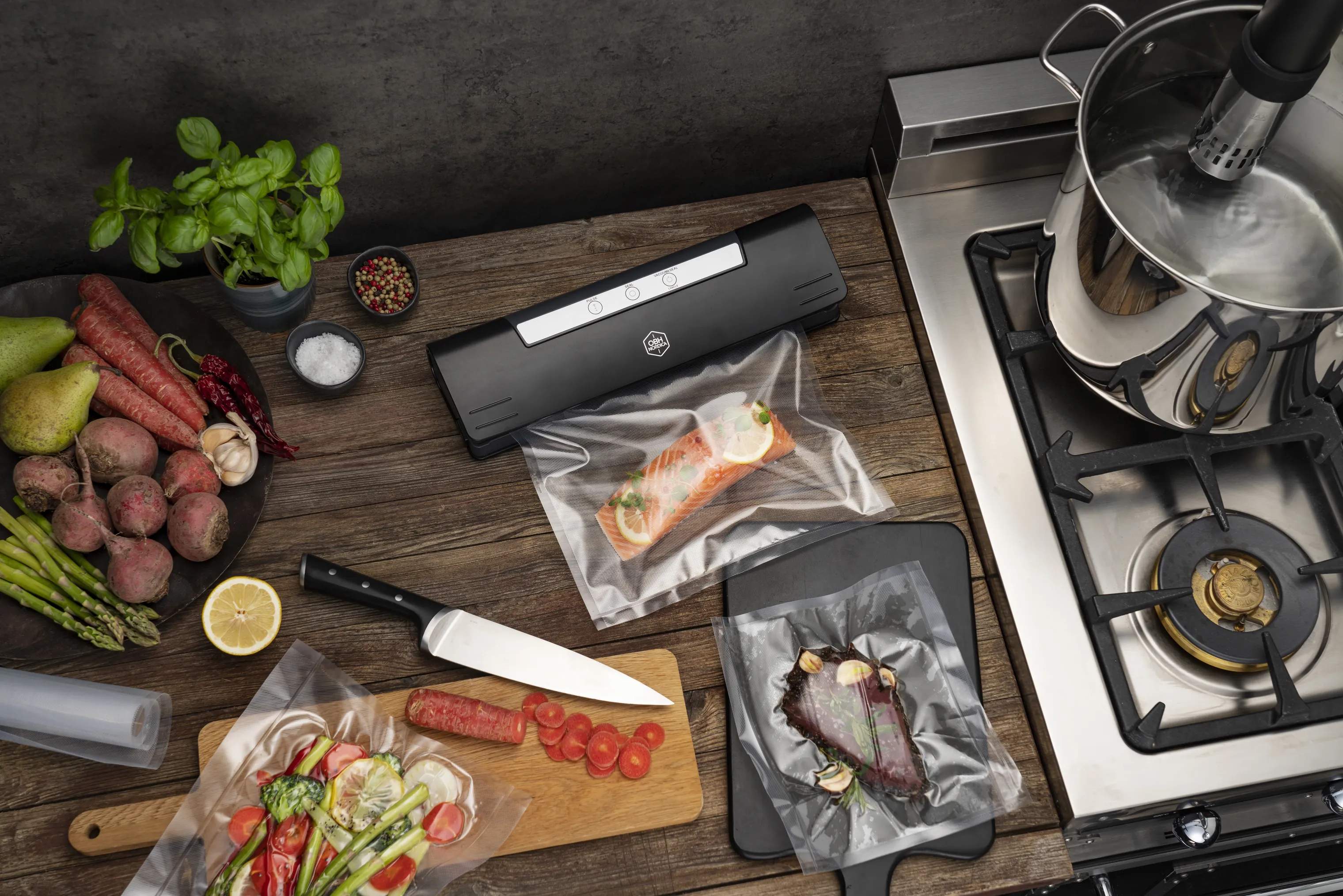 OBH Nordica Vakuumpakkere Vakuumpakker Compact Fresh i Sort, 2