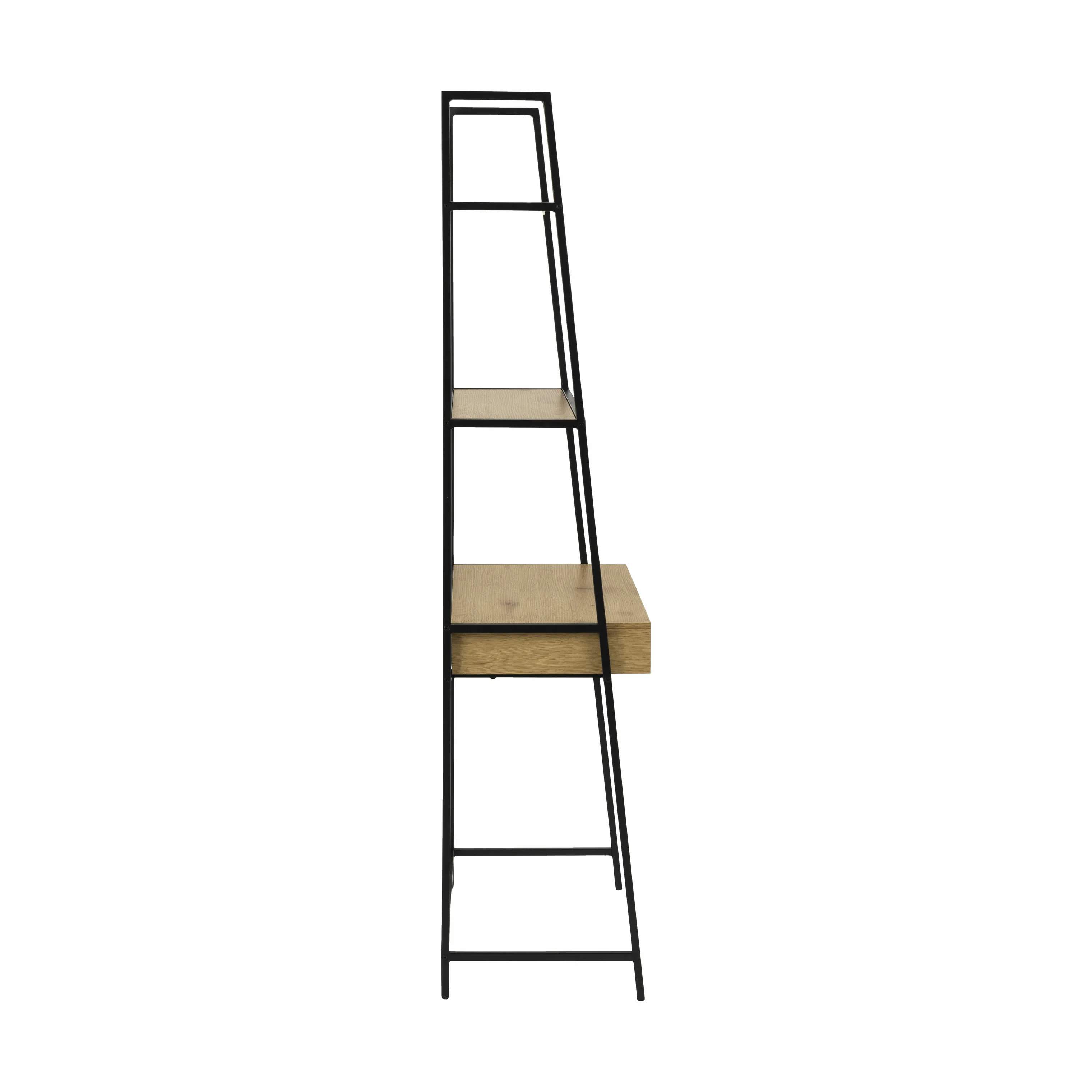 CASA Living Skriveborde Seaford Reol m. Skrivebord i Natur/sort, 8