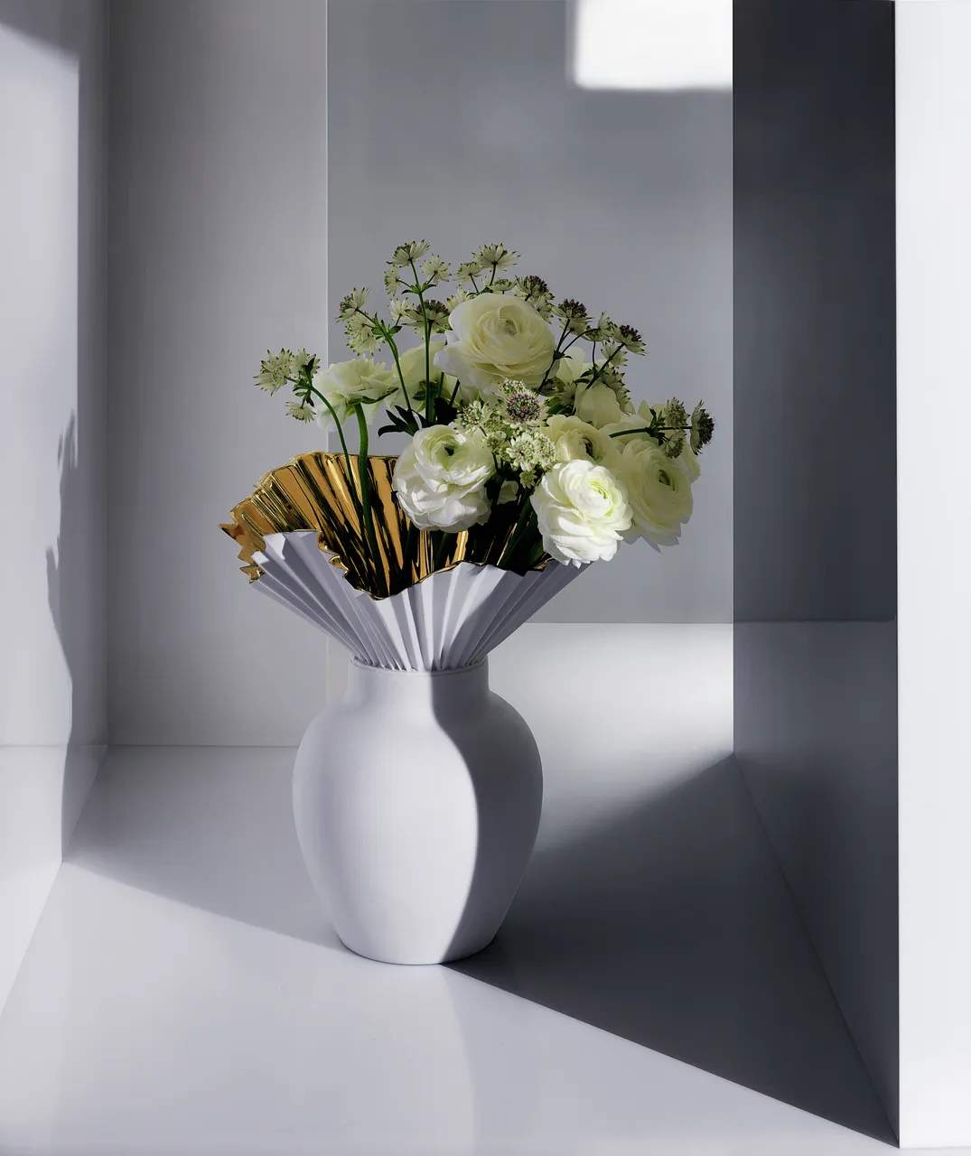 Rosenthal Vaser Falda Vase i Guld/Mat hvid, 27,3 cm, 2