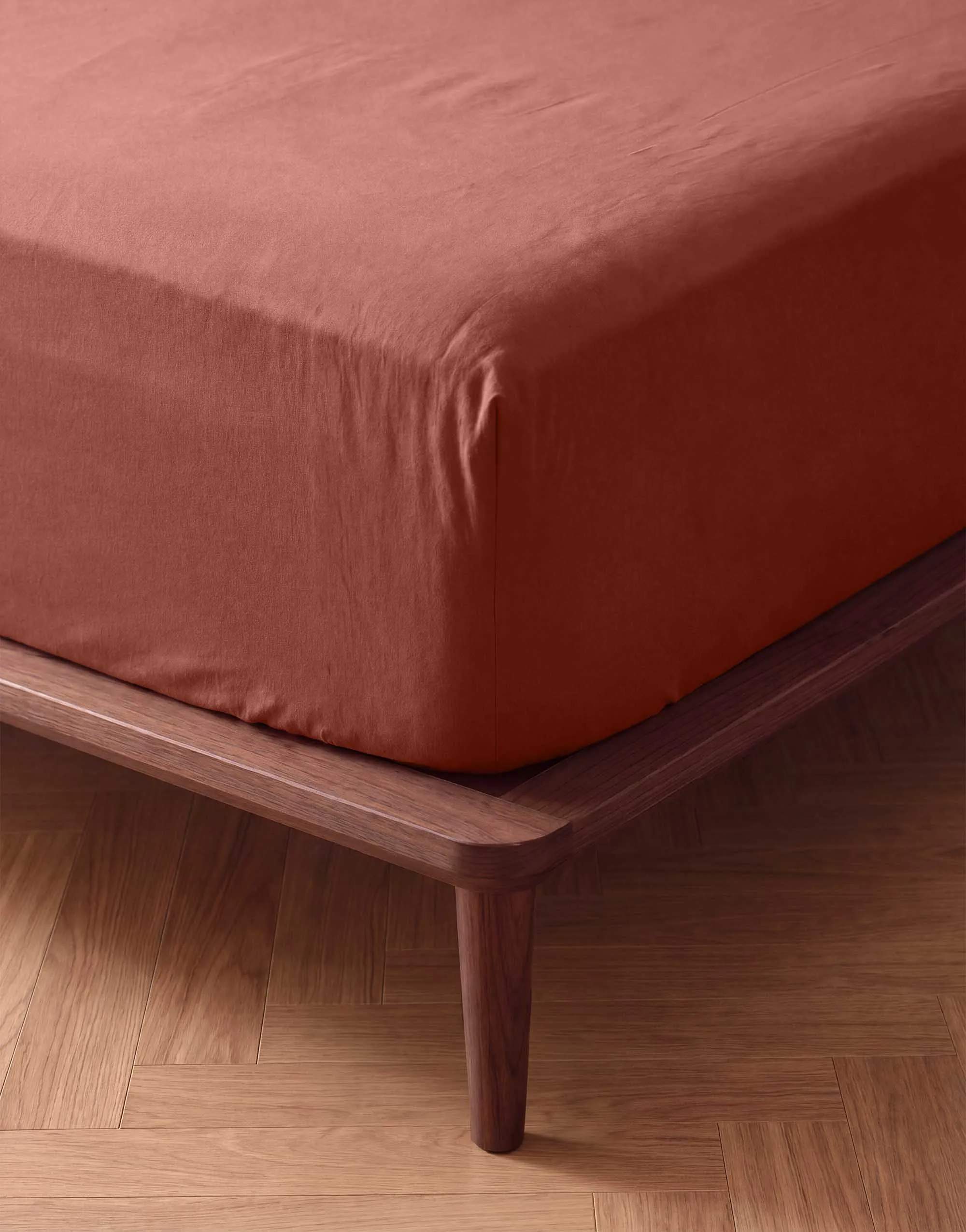 Essenza Lagner Fine Organic Jersey Boxlagen i Terracotta, B100 x L220 cm, 4