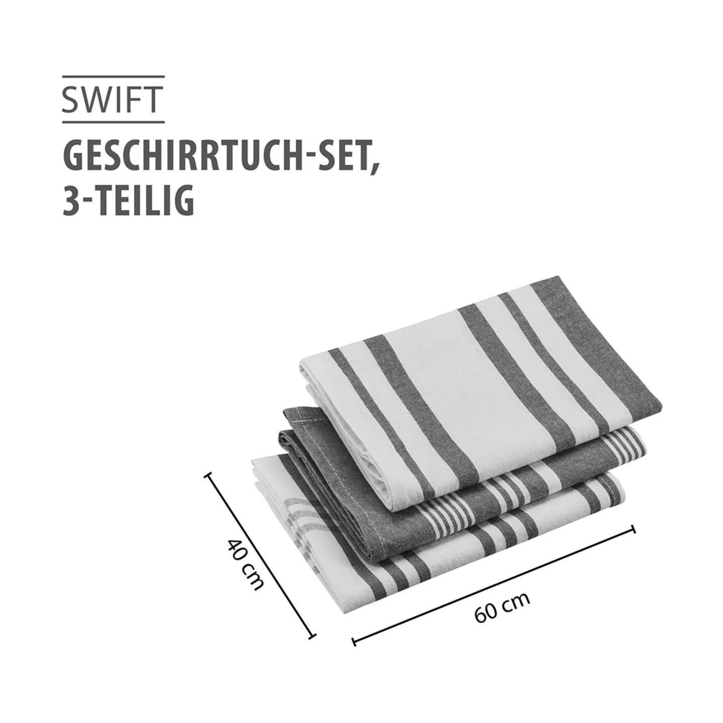 Gefu Viskestykker Swift Viskestykke - 3 stk. i Grå/hvid, 2