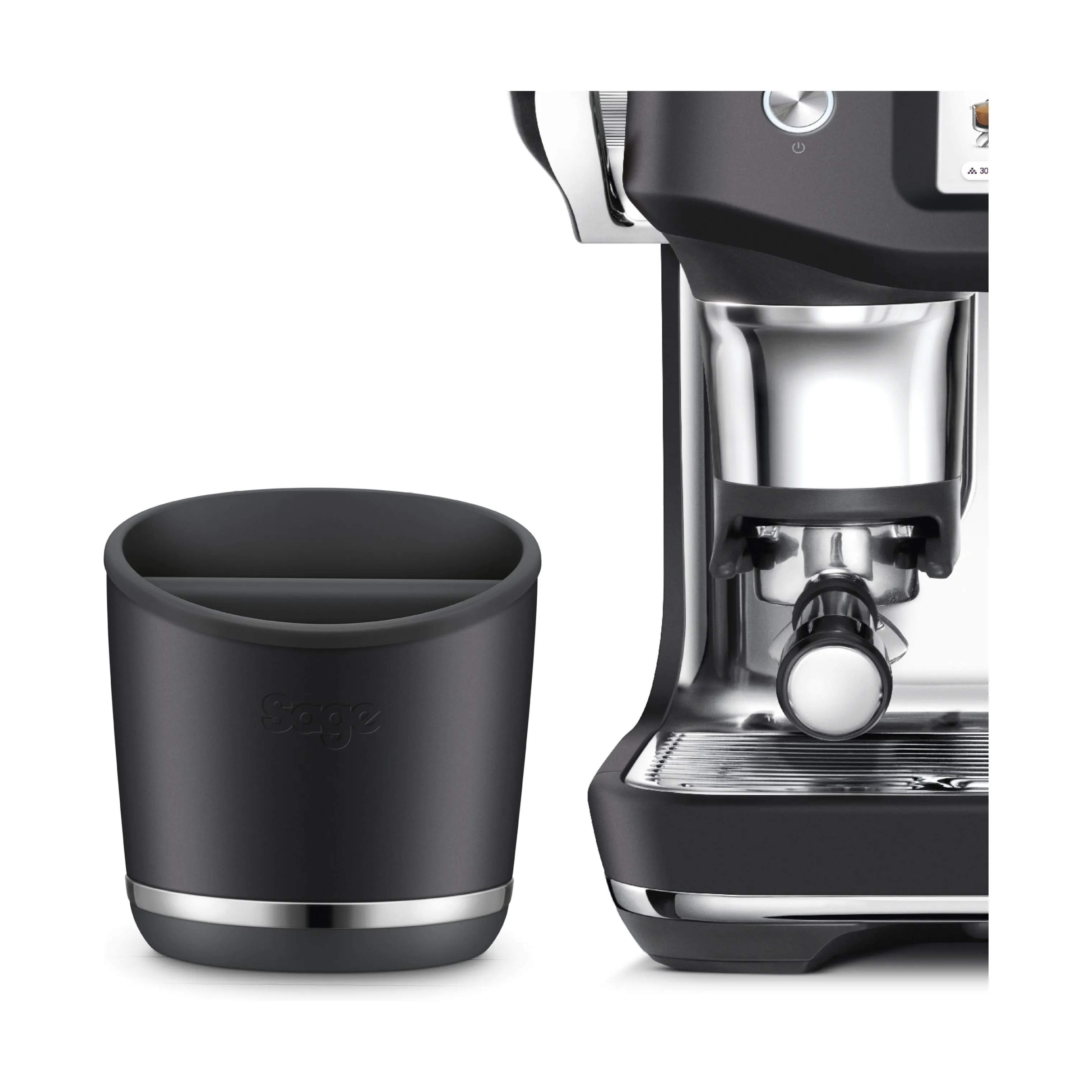 Sage Baristaudstyr Knock Box i Black Truffle, 10 pucks, 2