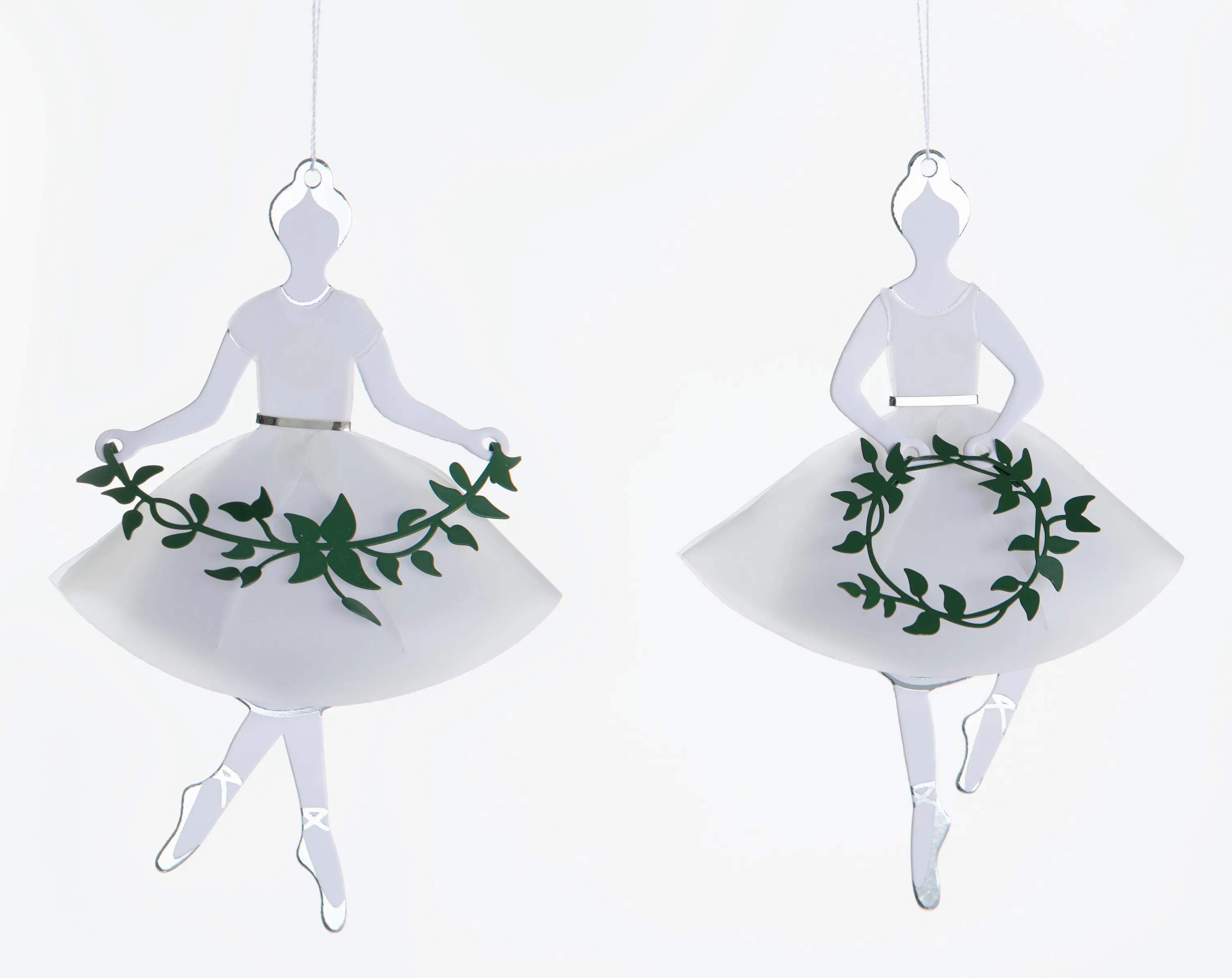 Jette Frölich Design Juleophæng Ophæng - Balletdanser i Hvid / Sølv, 1