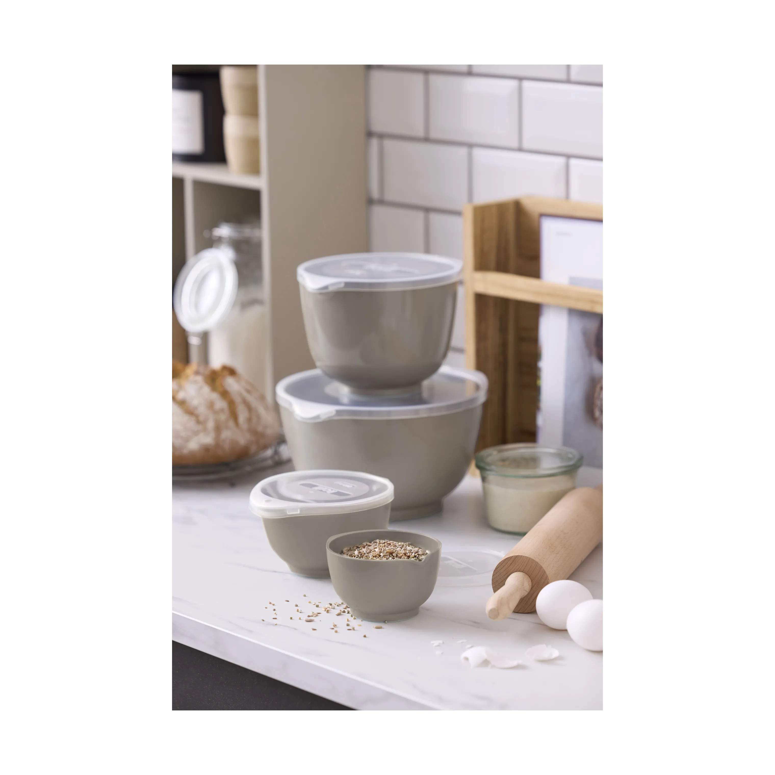 Rosti Røreskålsæt NEW Margrethe Røreskålsæt - 8 dele i Earth Grey, 4