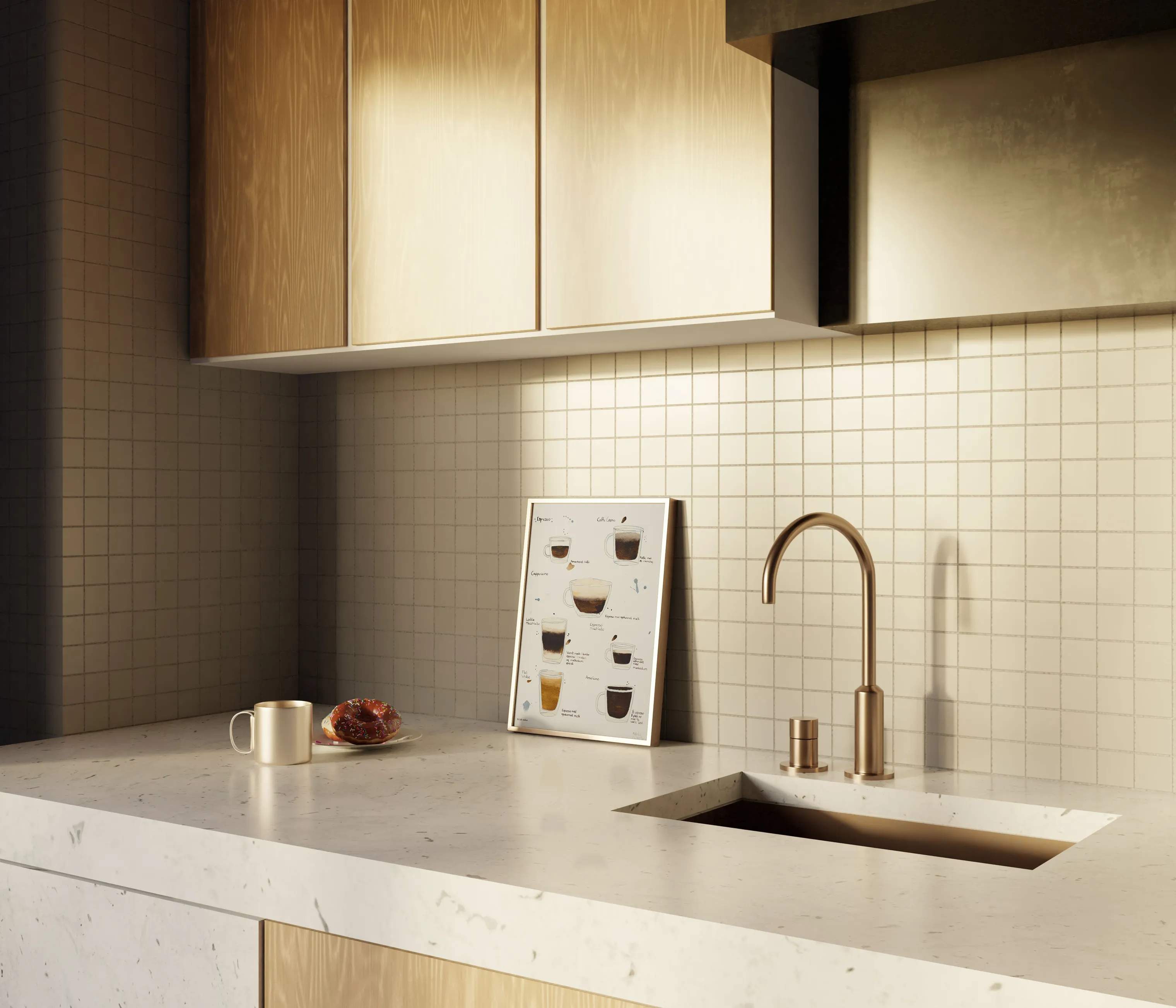 Poster&Frame Plakater Plakat - Kaffetid i Brun, B29,7 x L42 cm, 2