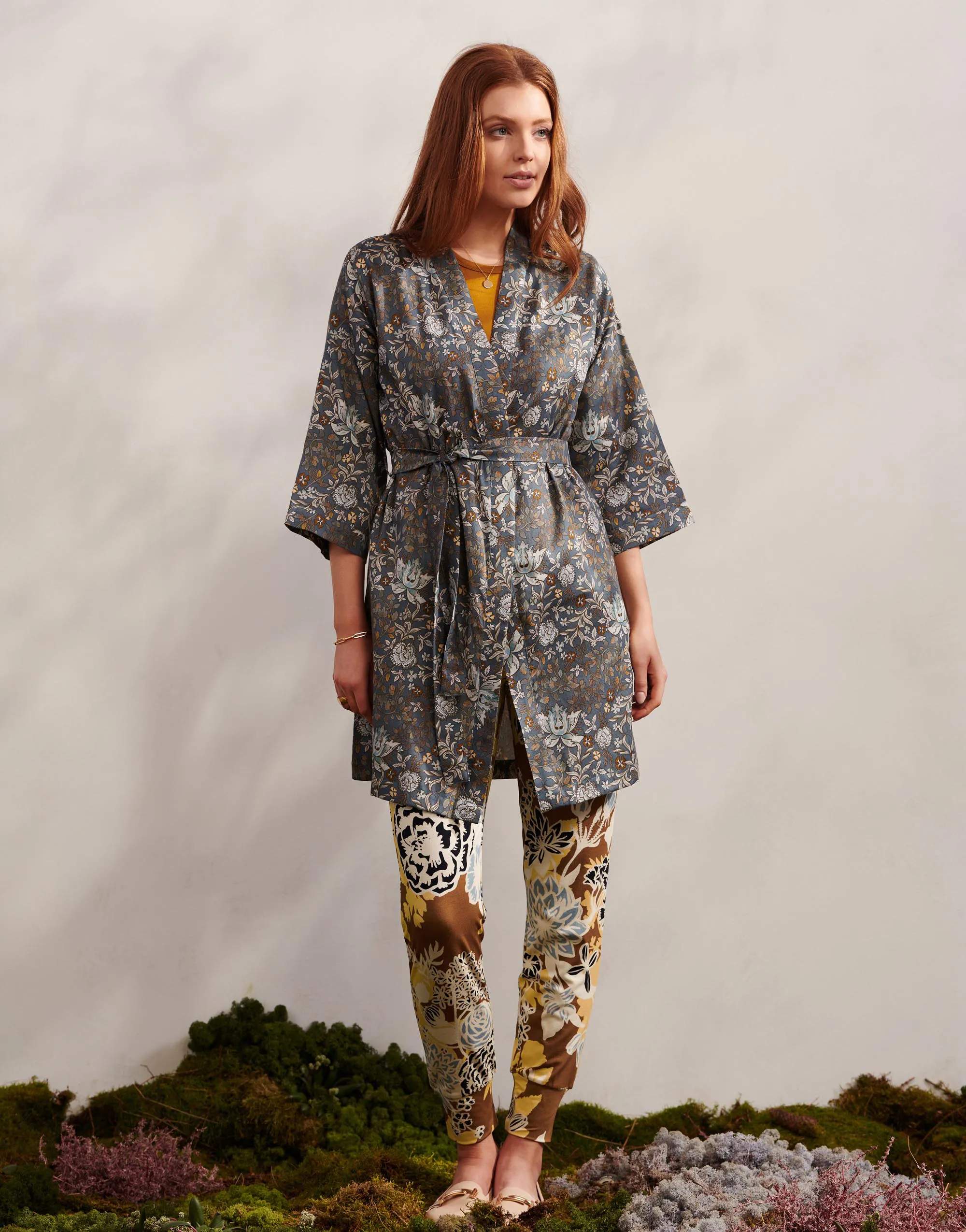 Essenza Morgenkåber Sarai Ophelia Kimono i Nightblue, Str. XXL, 2