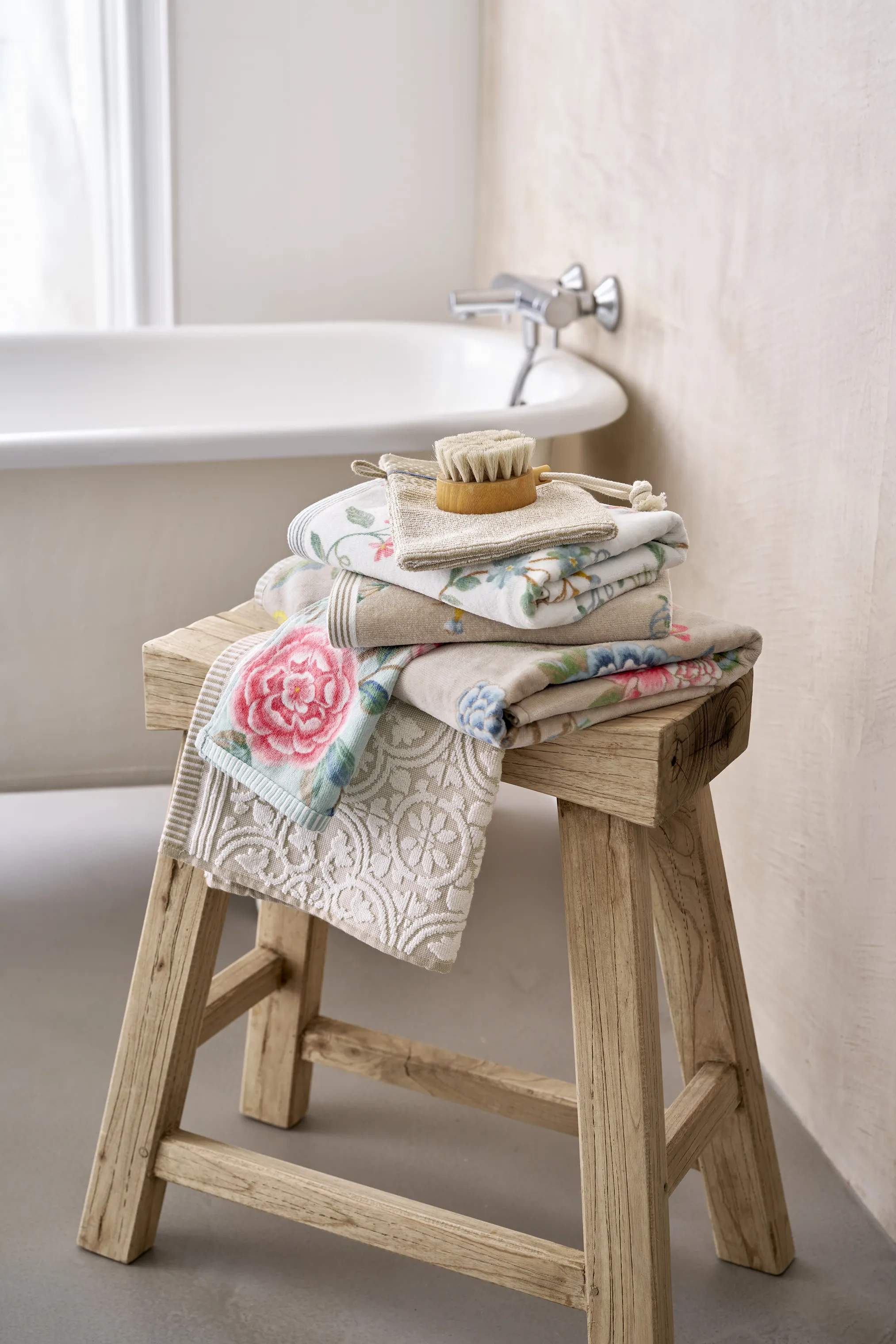 PIP Studio Håndklæder Les Fleurs Håndklæde i Khaki , B55 x L100 cm, 5