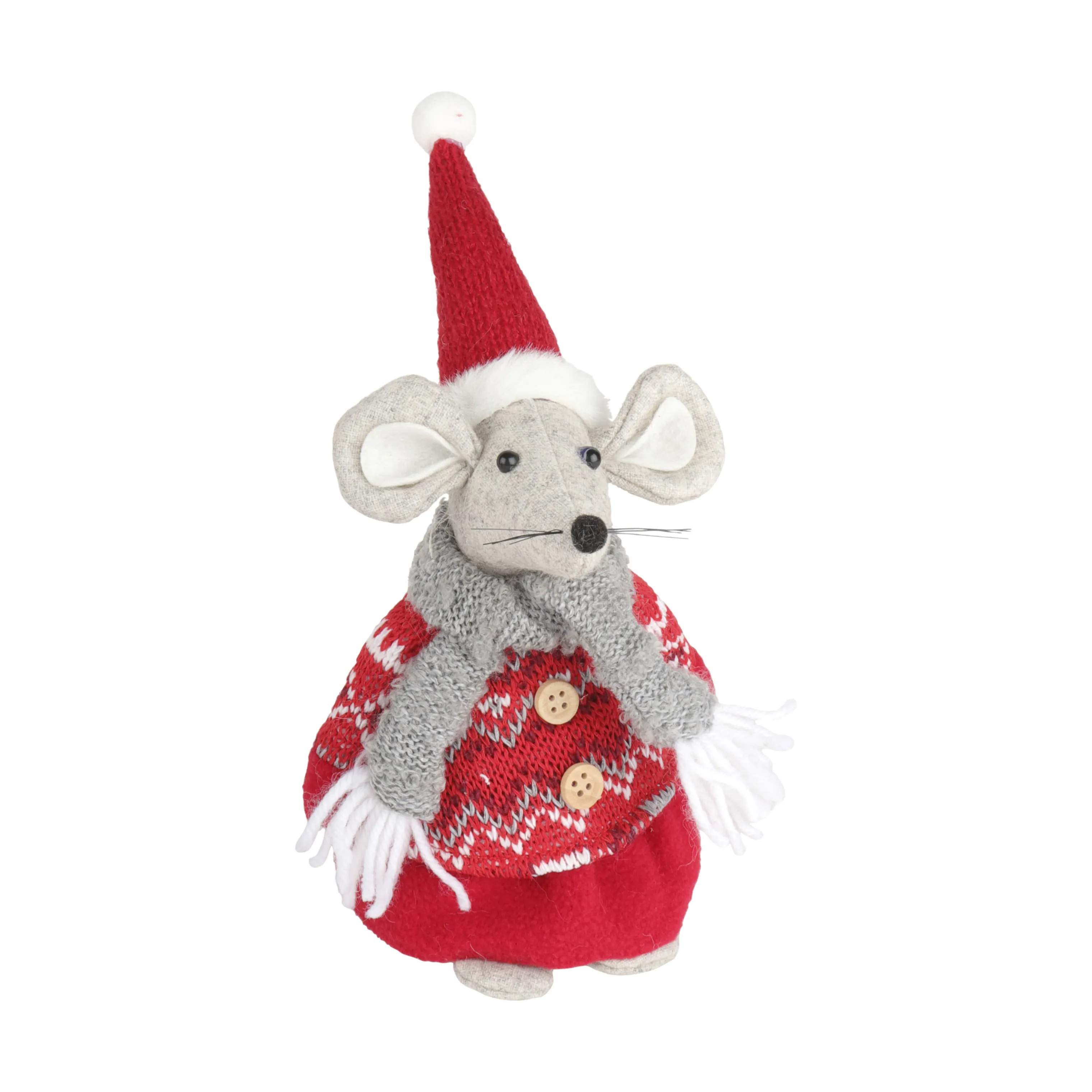 Casa Christmas Julefigurer Nissemus i Rød/hvid/grå med bluse, 1