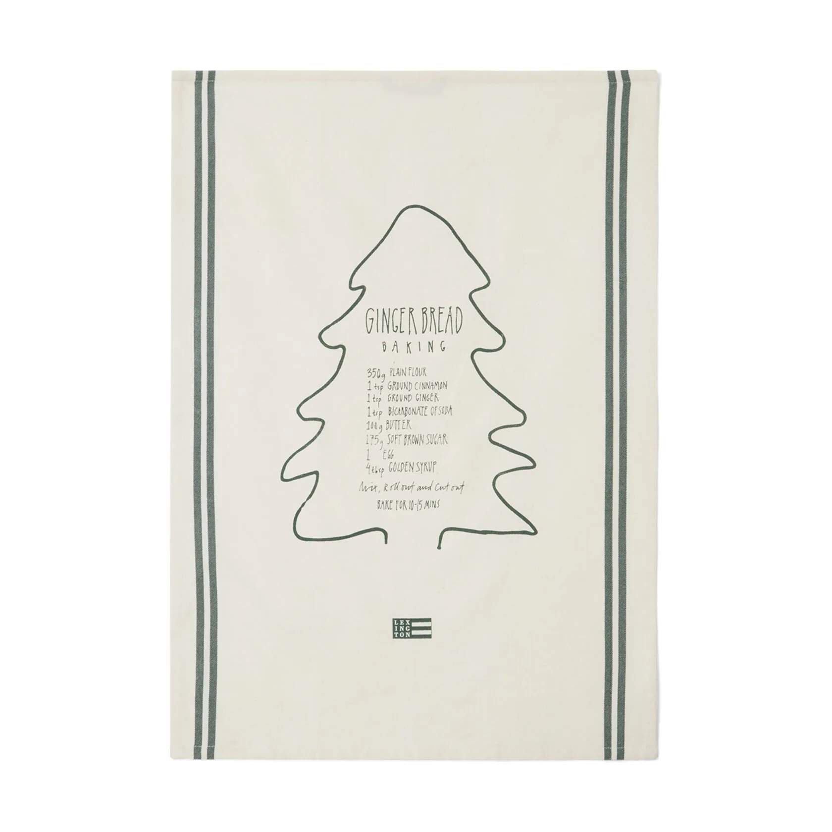 Lexington Viskestykker Home for the Holidays Viskestykke - Gingerbread i White/Green, 3