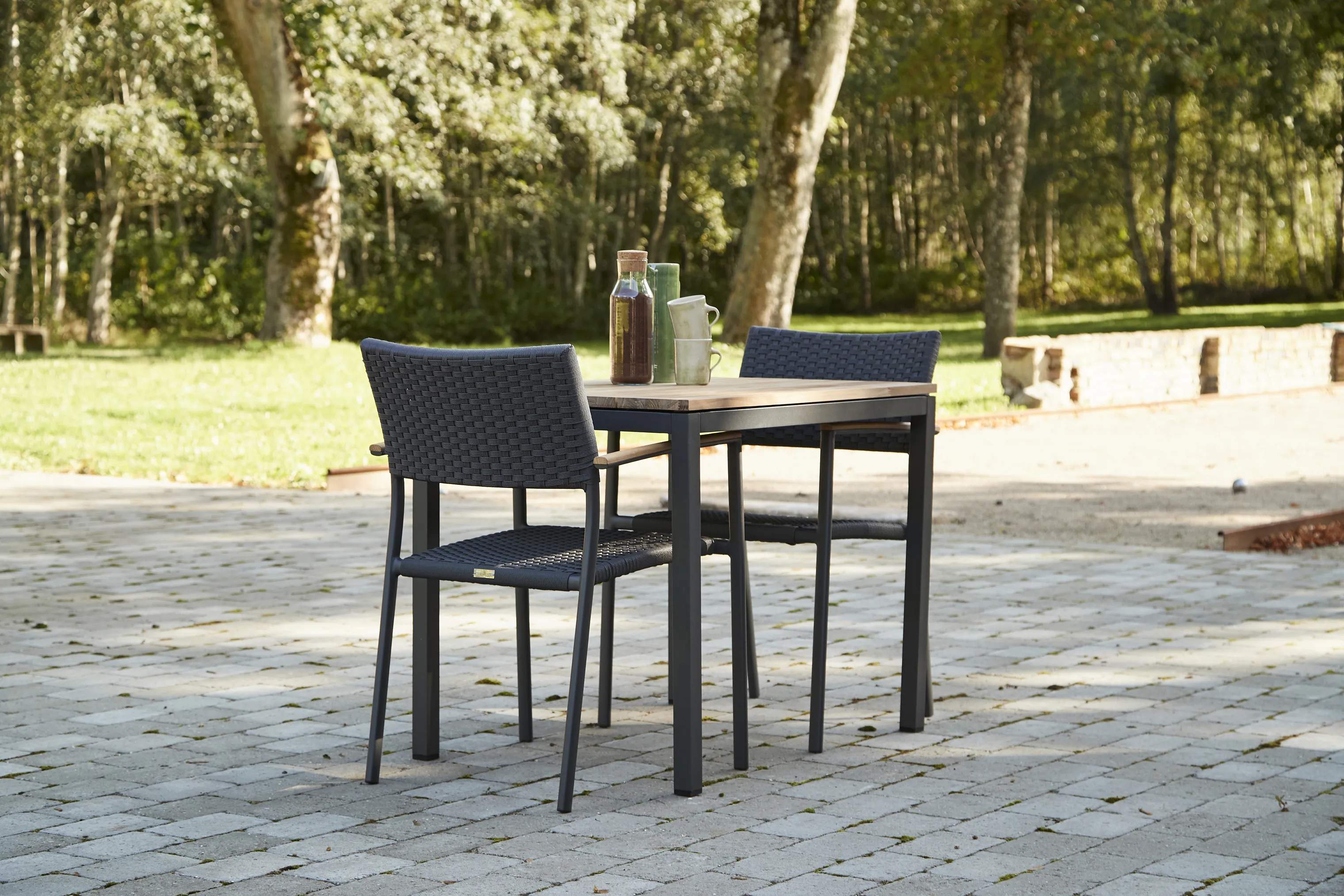 Mandalay Cafésæt Toscana & Siena Cafésæt - 3 dele i Antracit /Teak/Grå, 2