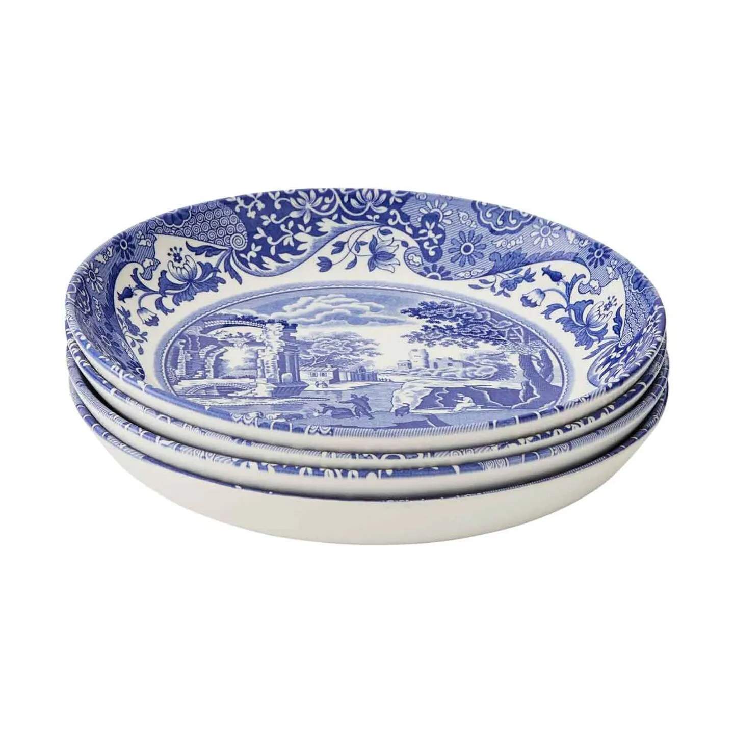 Spode Serveringsskåle Blue Italian Blue Italien Pastaskål - 4 stk. i Blå/hvid, 4