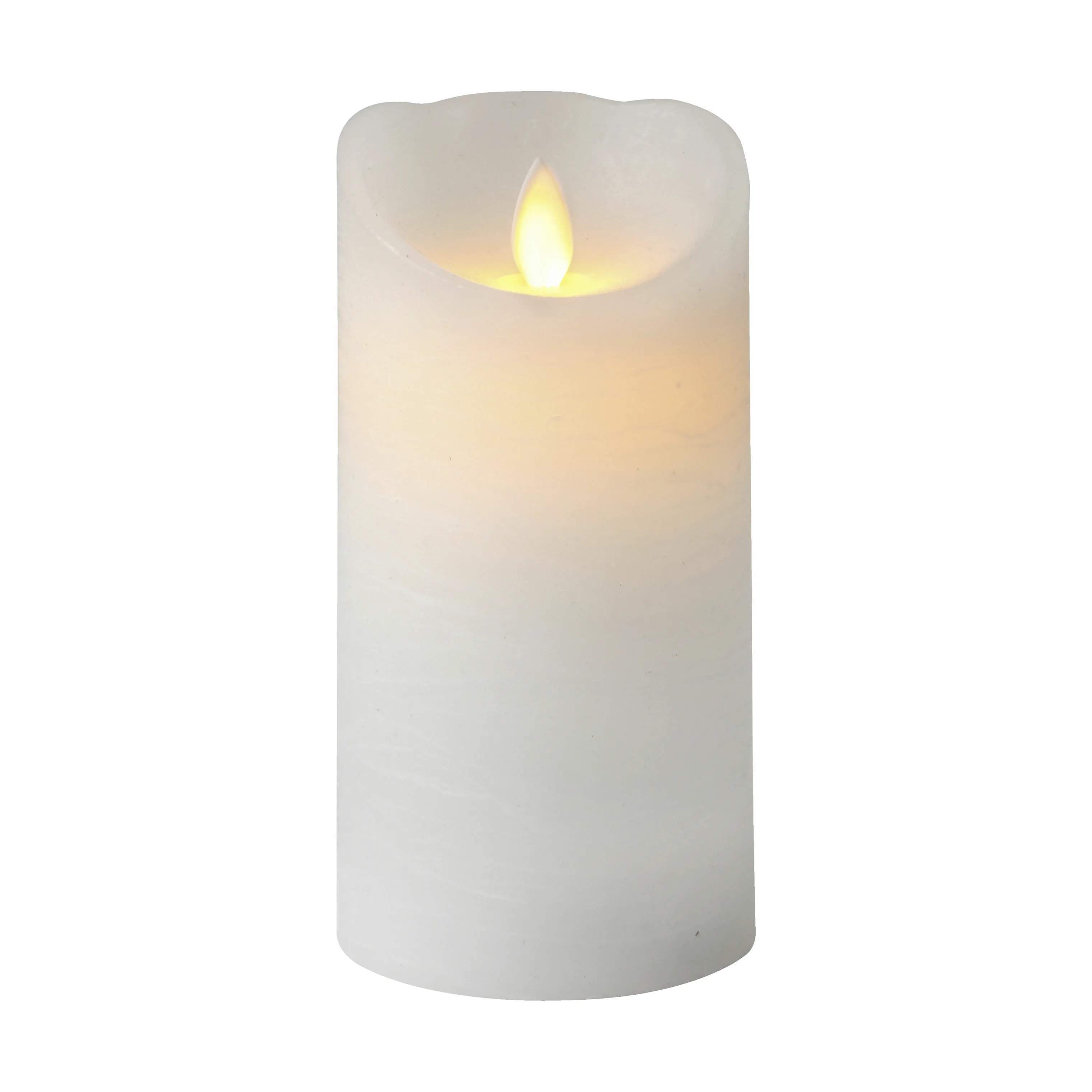 LED Bloklys m. bevægelig flamme, hvid, large