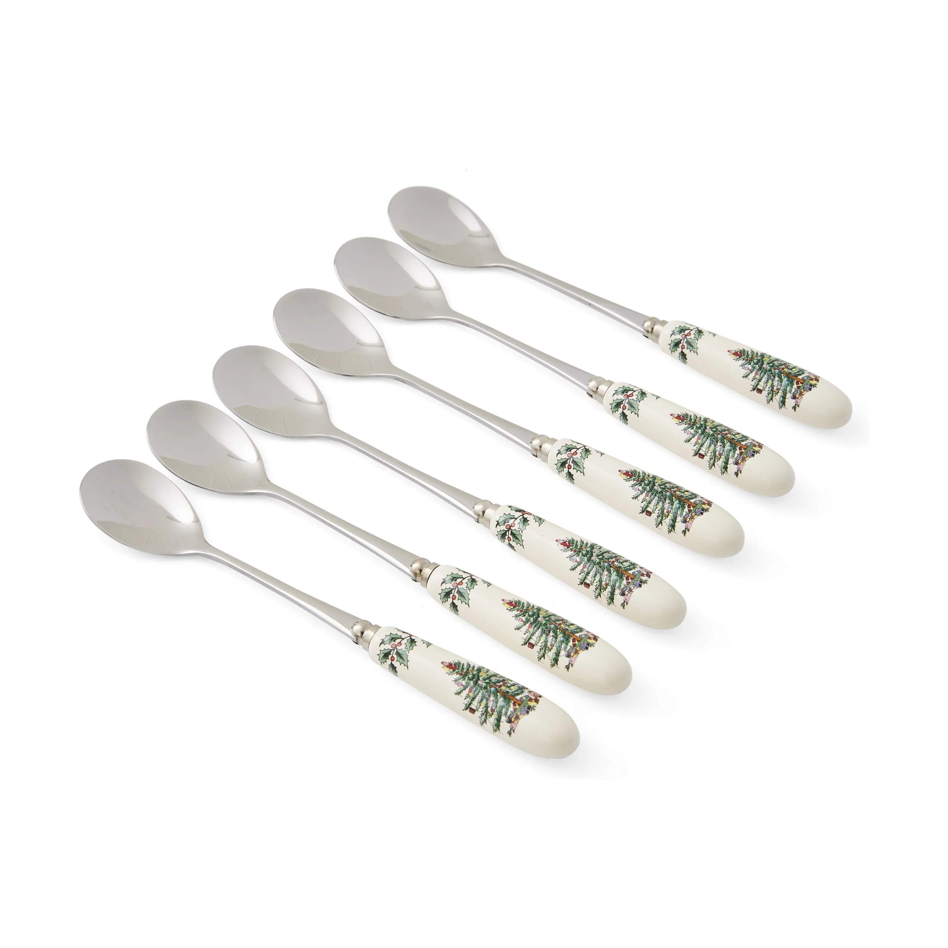 Spode Kaffe- og teskeer Christmas Tree Teske - 6 stk. i Hvid/grøn/rød, 1