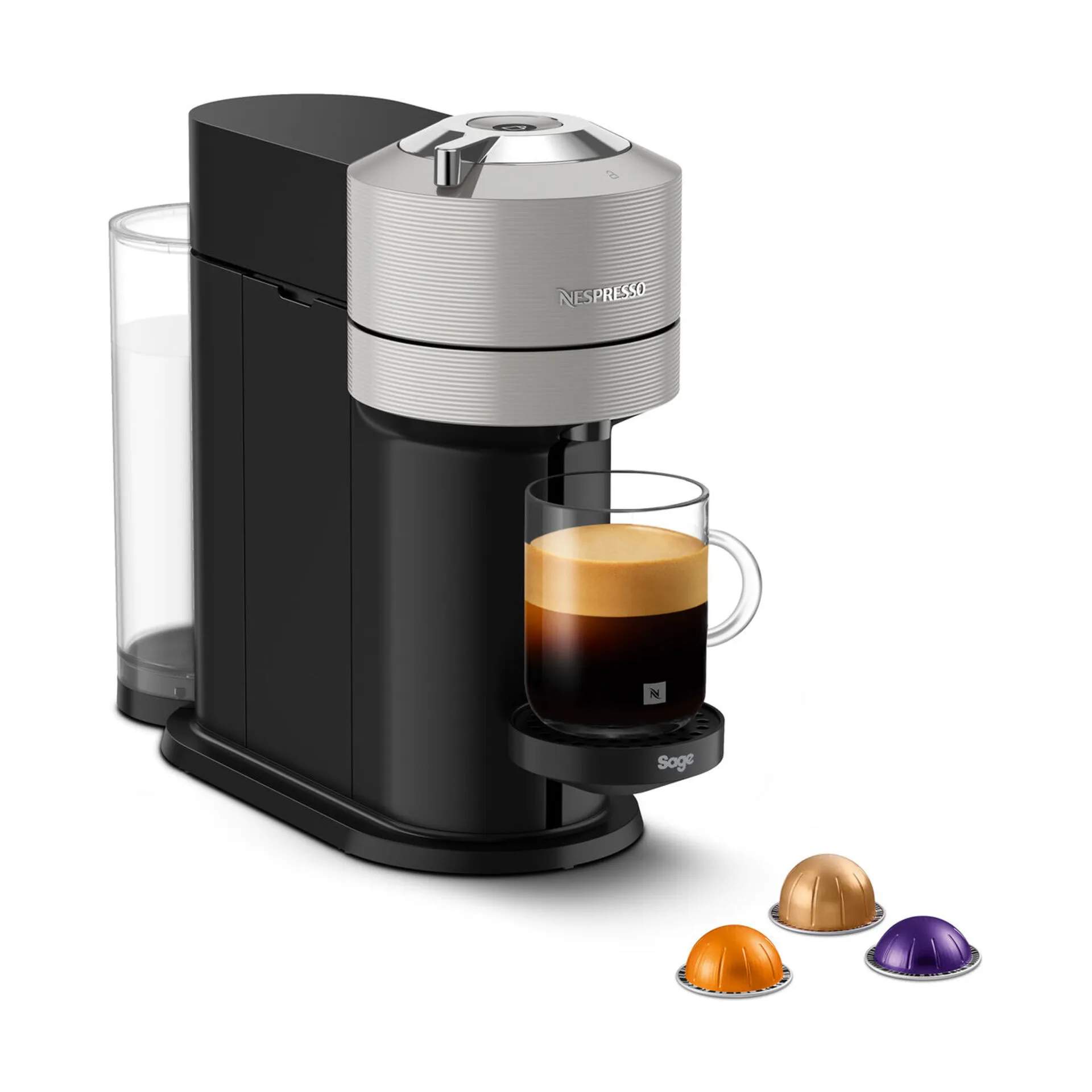 Sage Nespresso kapselmaskiner Vertuo Next SNV Kapsel Kaffemaskine i Light Grey, 1