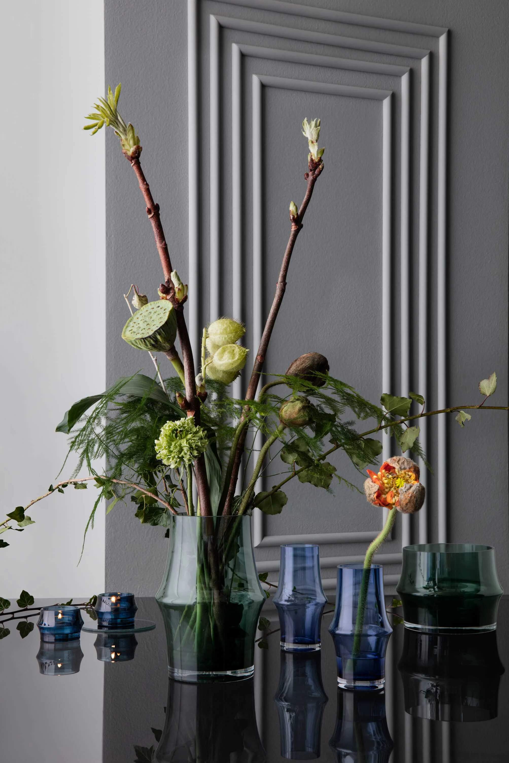 Holmegaard Vaser Arc Vase i Mørkeblå, 2