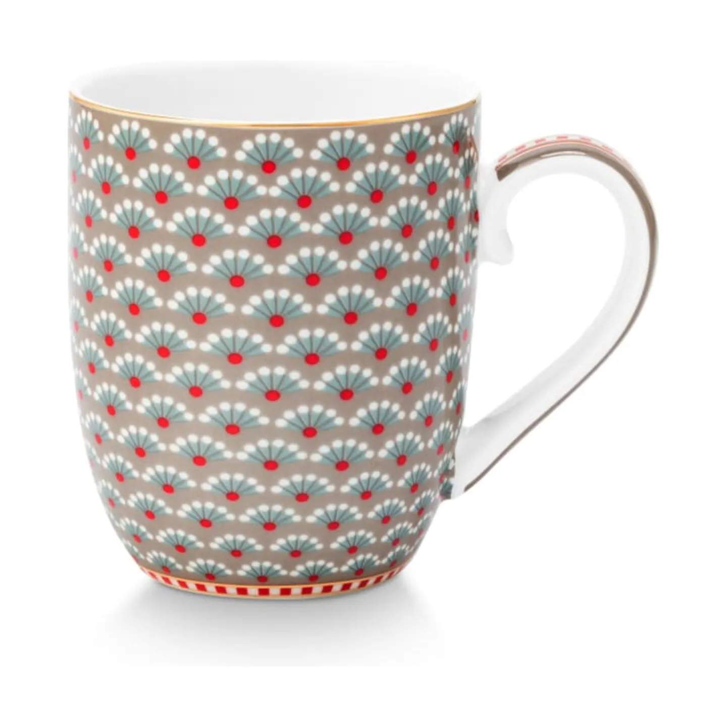 PIP Studio Krus og kopper med hank Blooming Tales Krus i Khaki, 20 cl, 1