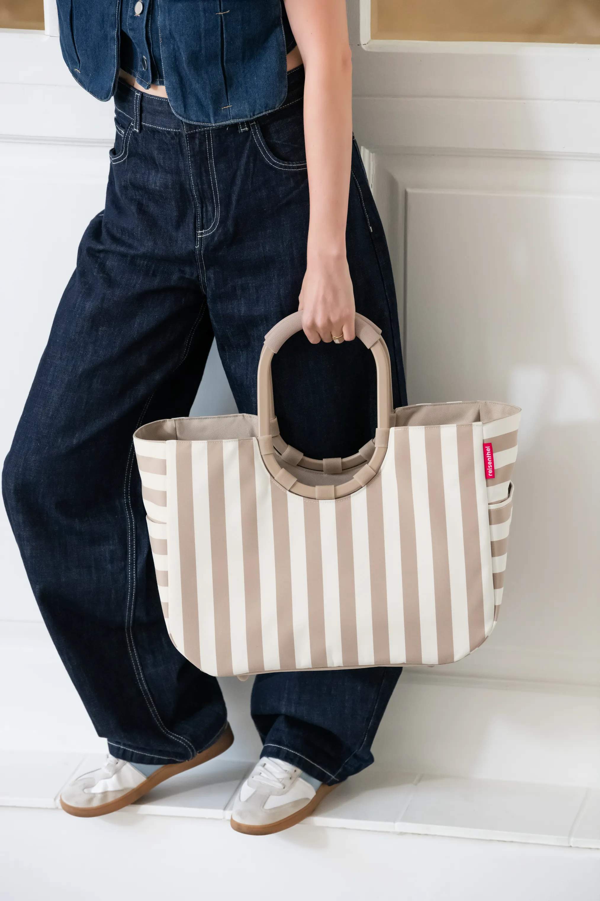 Reisenthel Indkøbskurve Loopshopper i Beige/hvid, 3