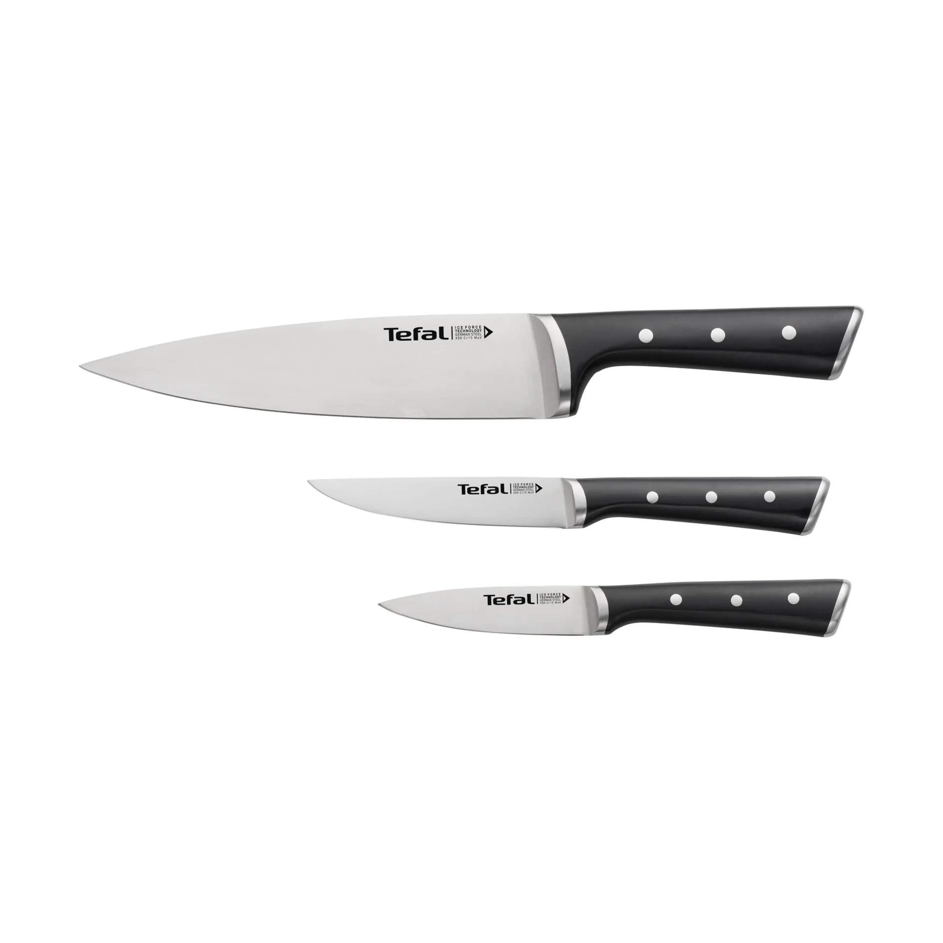 Tefal Knivsæt Ice Force Knivsæt - 3 dele i Sort, 1