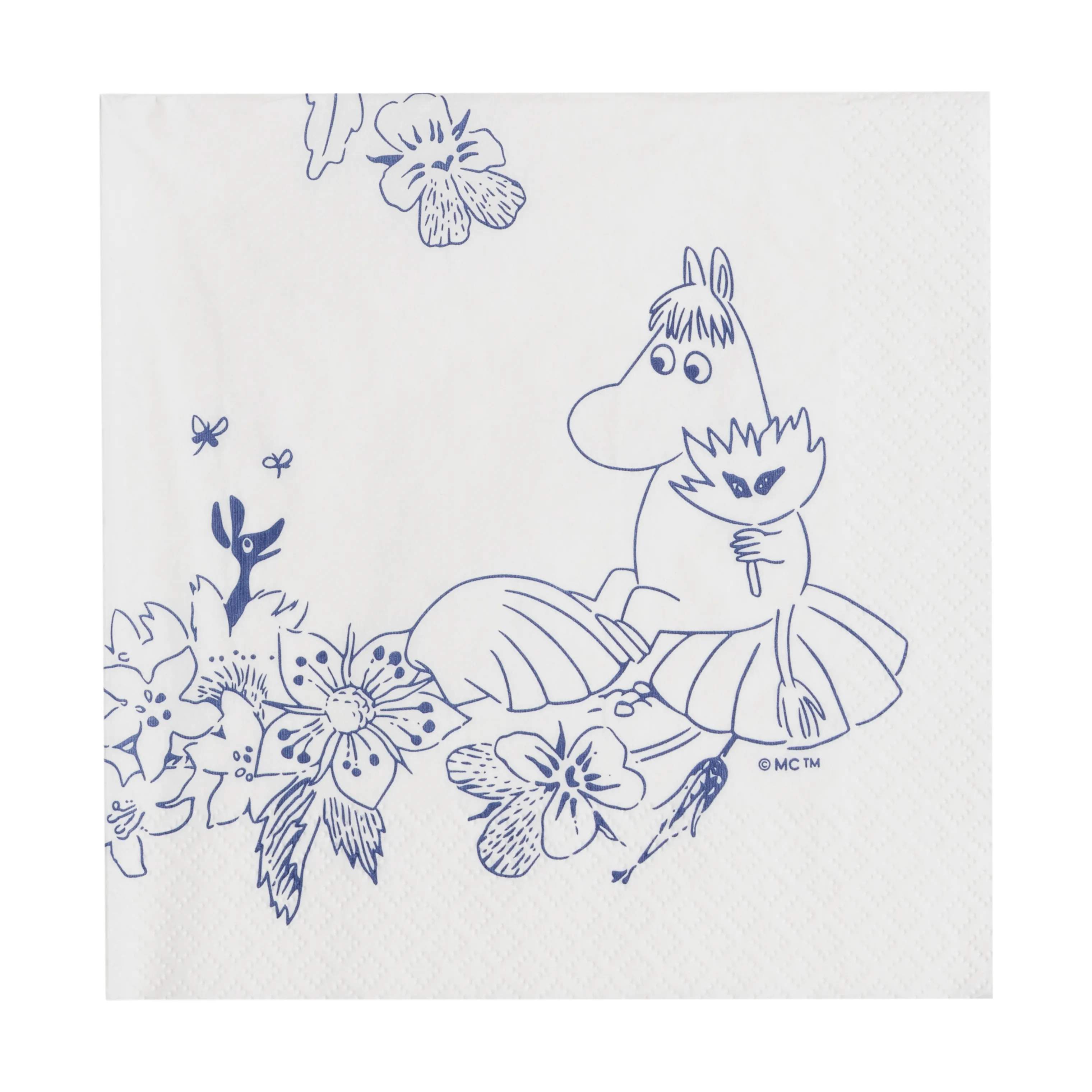 Moomin Arabia Papirservietter Haru Servietter i Hvid/blå, 3