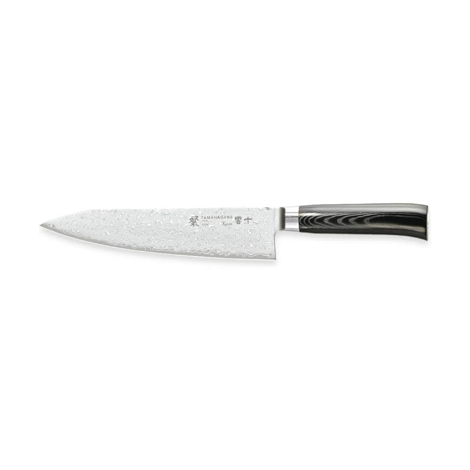 Kokkekniv, stål/sort, large