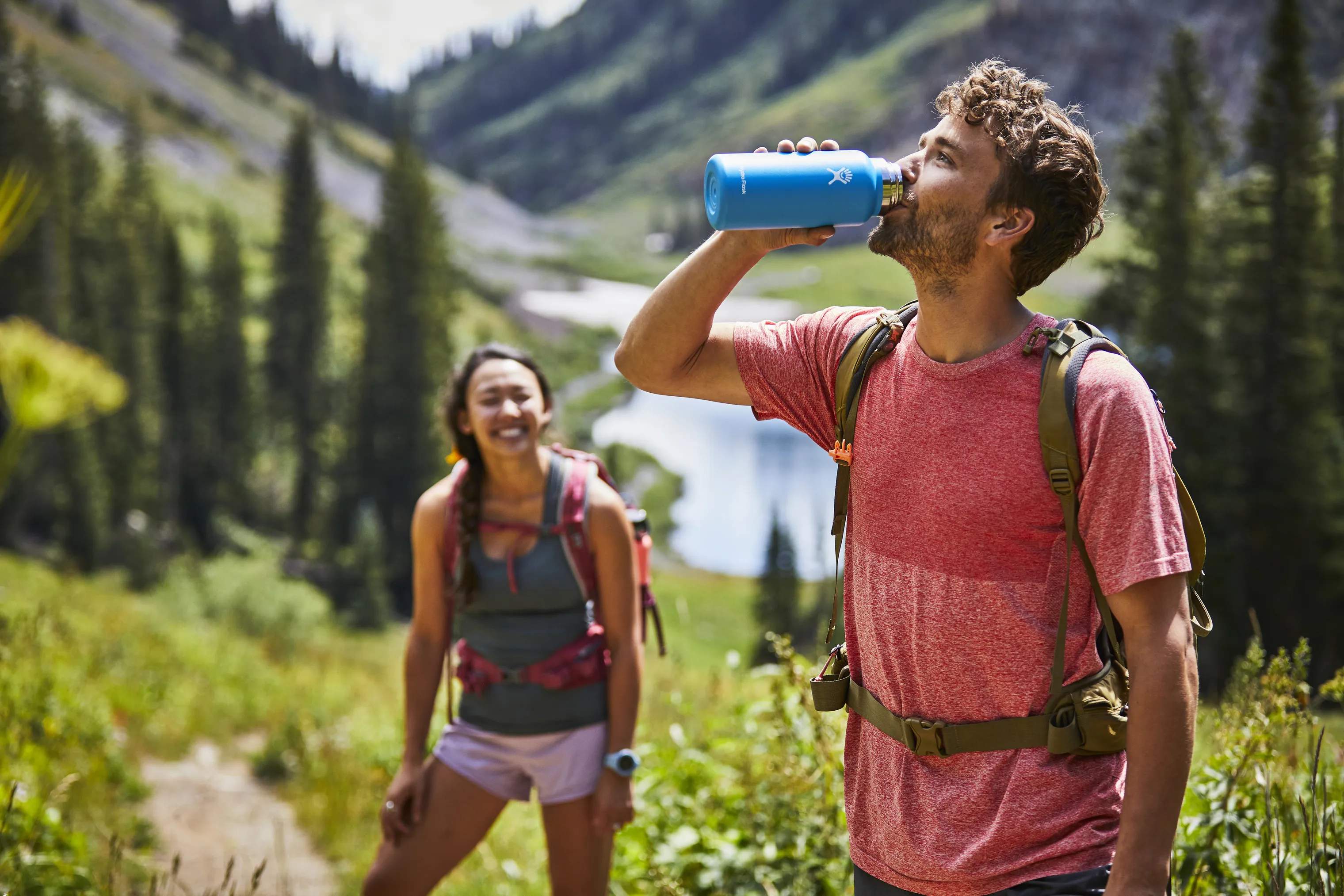 Hydro Flask To go kopper Wide Mouth Flex Termodrikkedunk i Blå/stål/hvid, 2