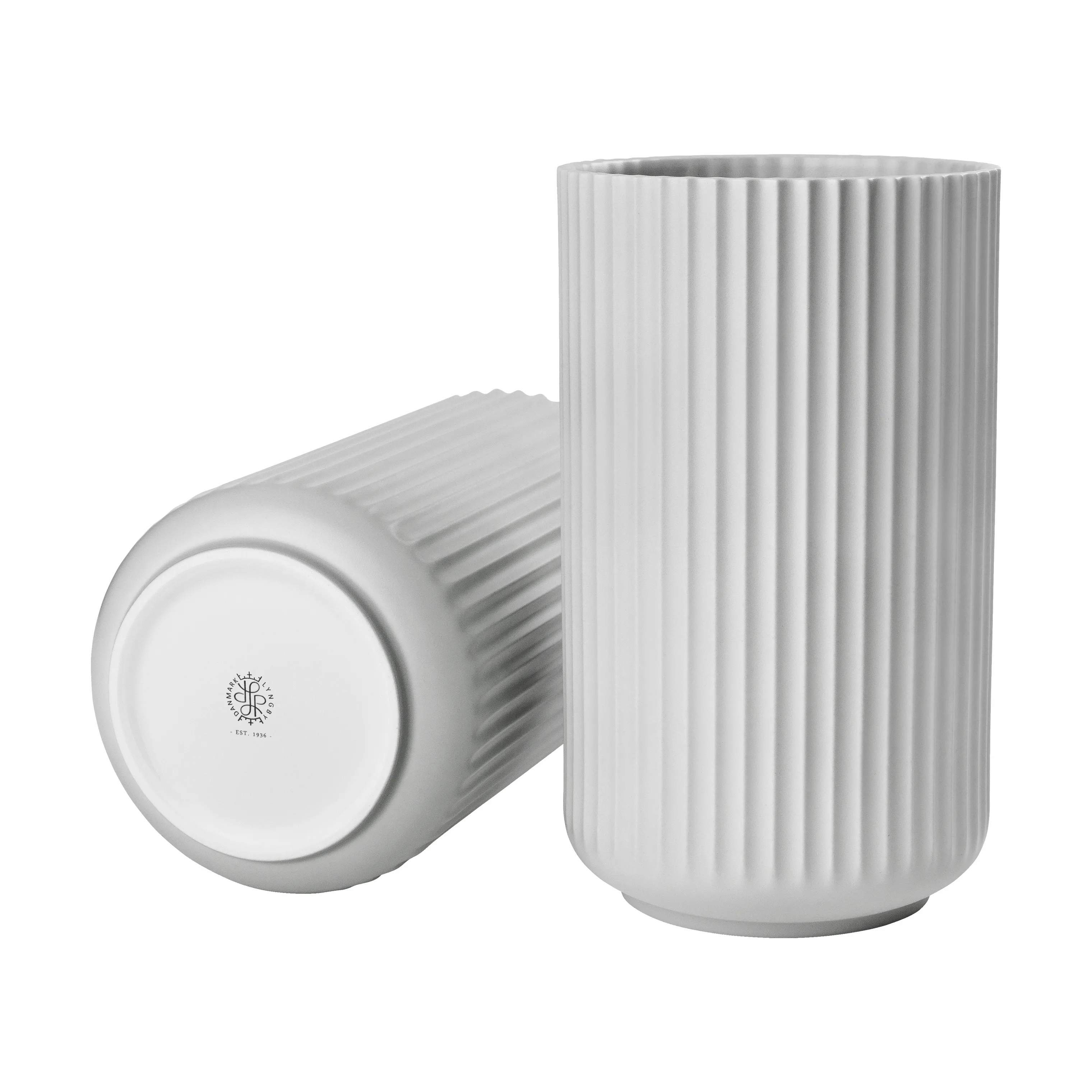 Lyngby Porcelæn Vaser Vase i Lys grå, 25 cm, 2
