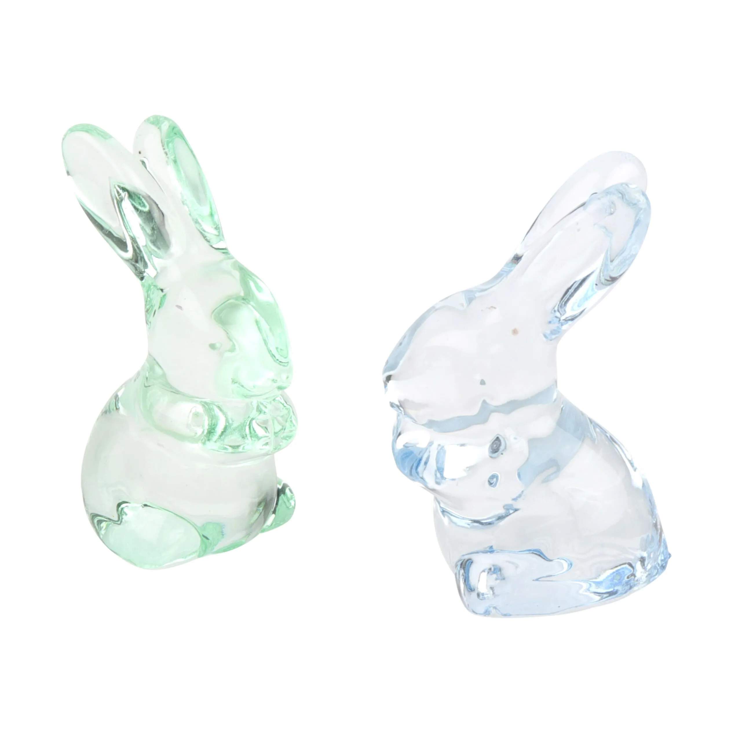 CASA Living Påskefigurer Glaskanin i grøn og blå, 1