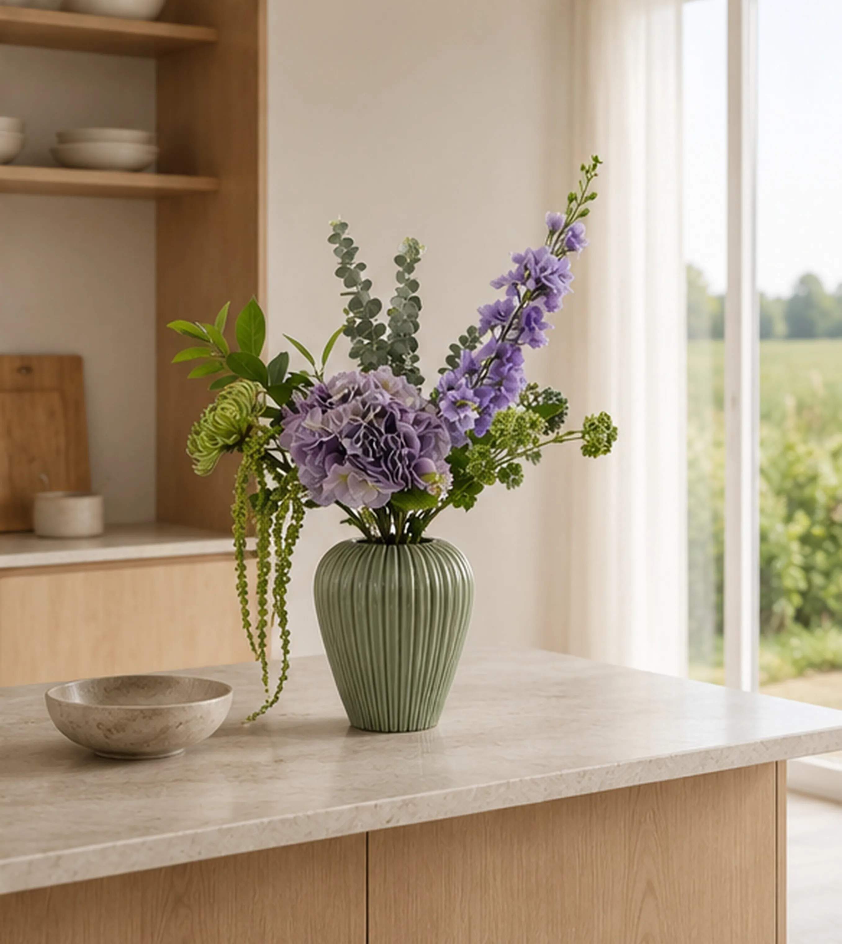 everbloom Kunstige blomster Kunstig Real Touch Blomsterbuket i Lilla, 2