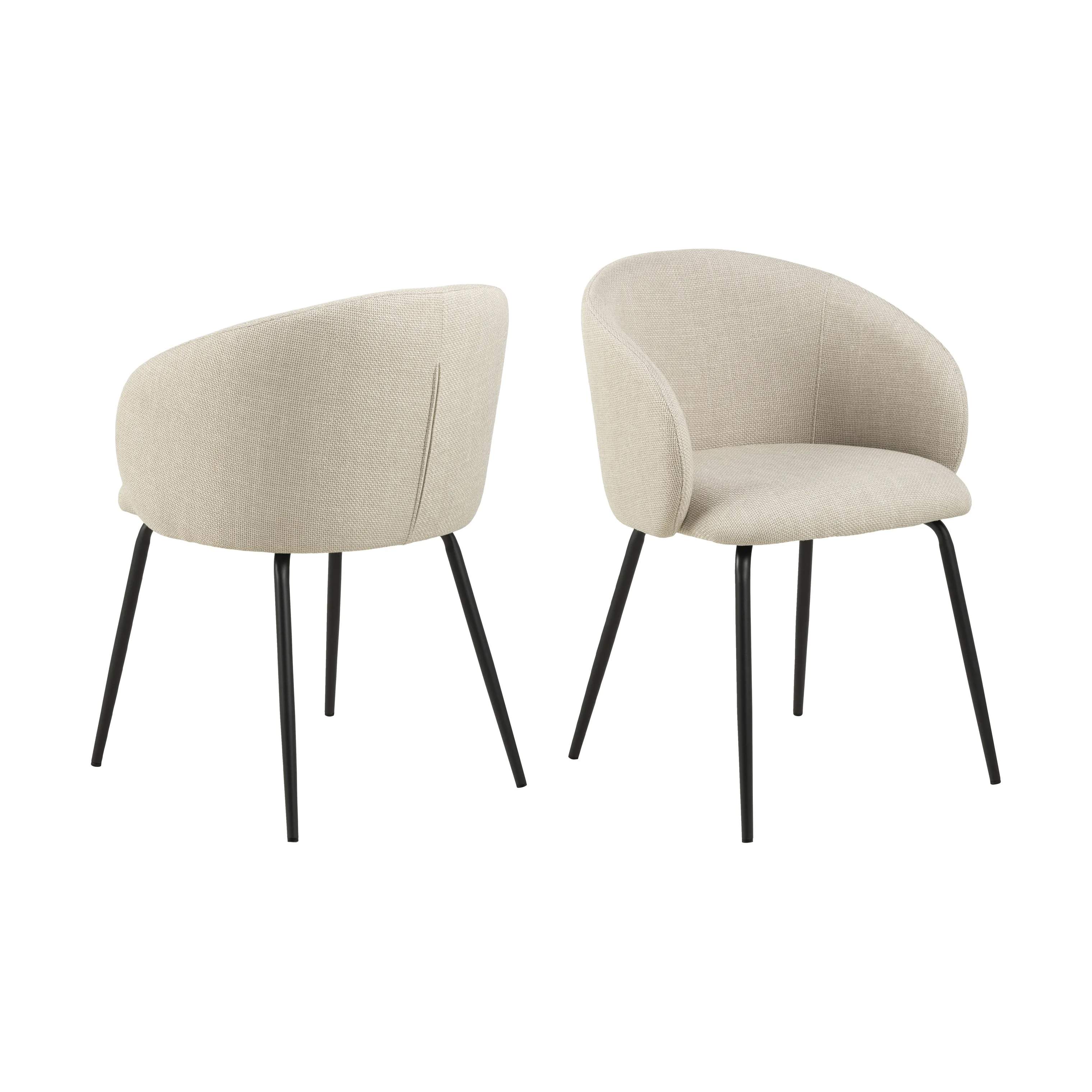 CASA Living Spisebordsstole Eleanor Spisebordsstol - 2 stk i Beige, 4