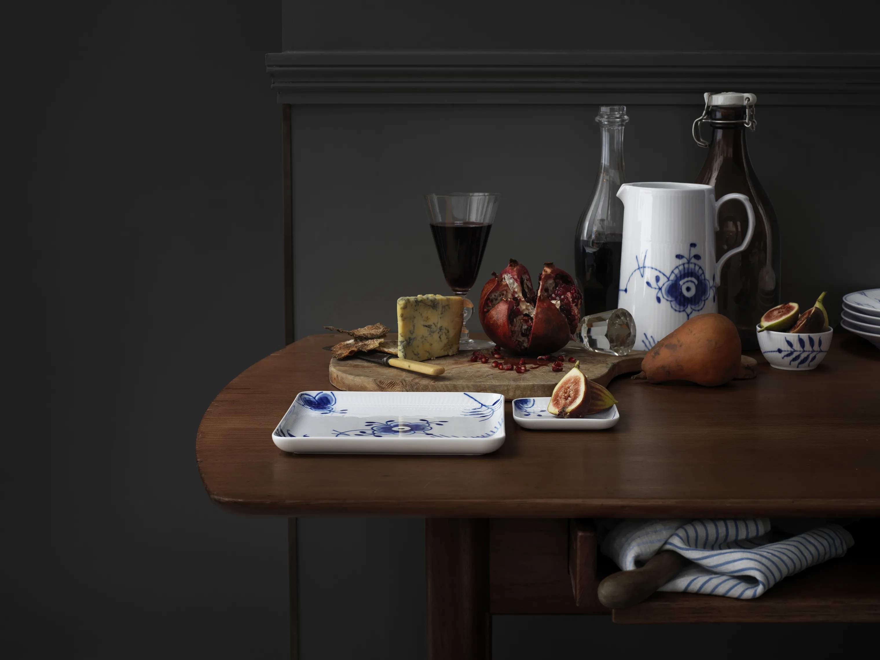 Royal Copenhagen Serveringsskåle Blå Mega Riflet Skål i 15 cm, 2