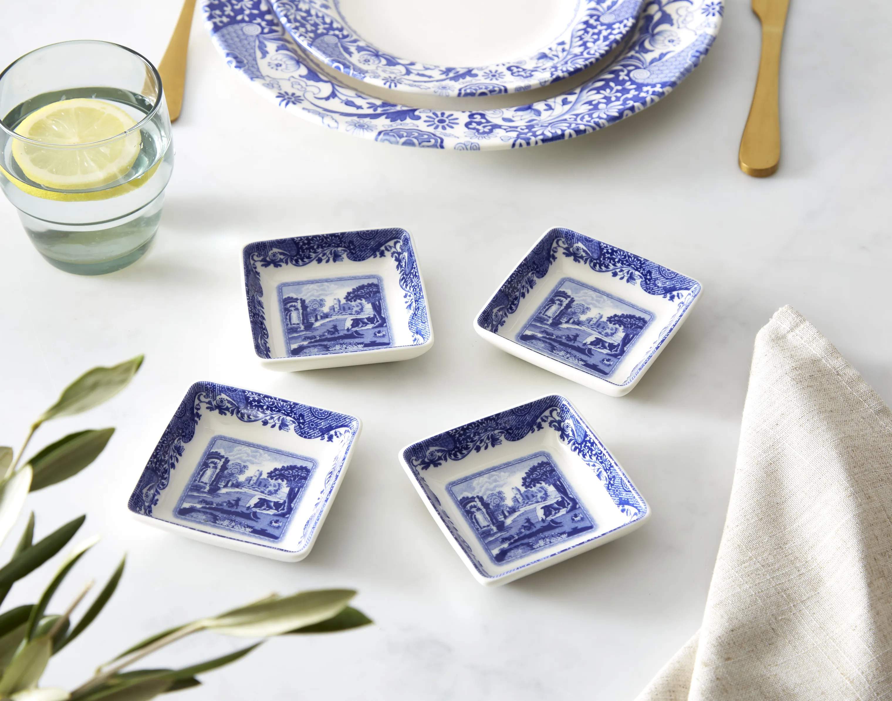 Spode Serveringsfade Blue Italian Blue Italien Serveringsfad - 4 stk. i blå/hvid, 2