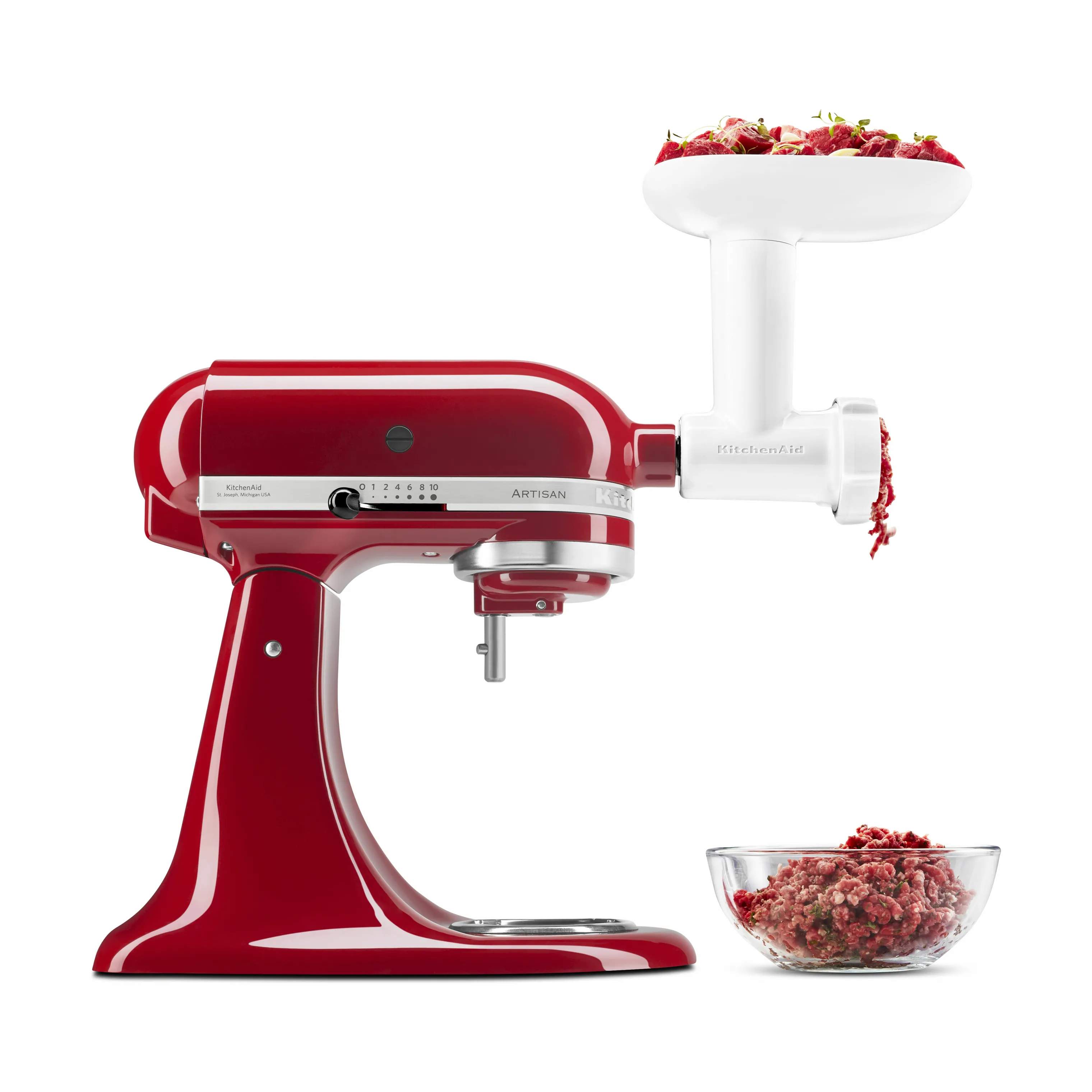 KitchenAid Tilbehør til røremaskiner Artisan Kødhakker i hvid, 3