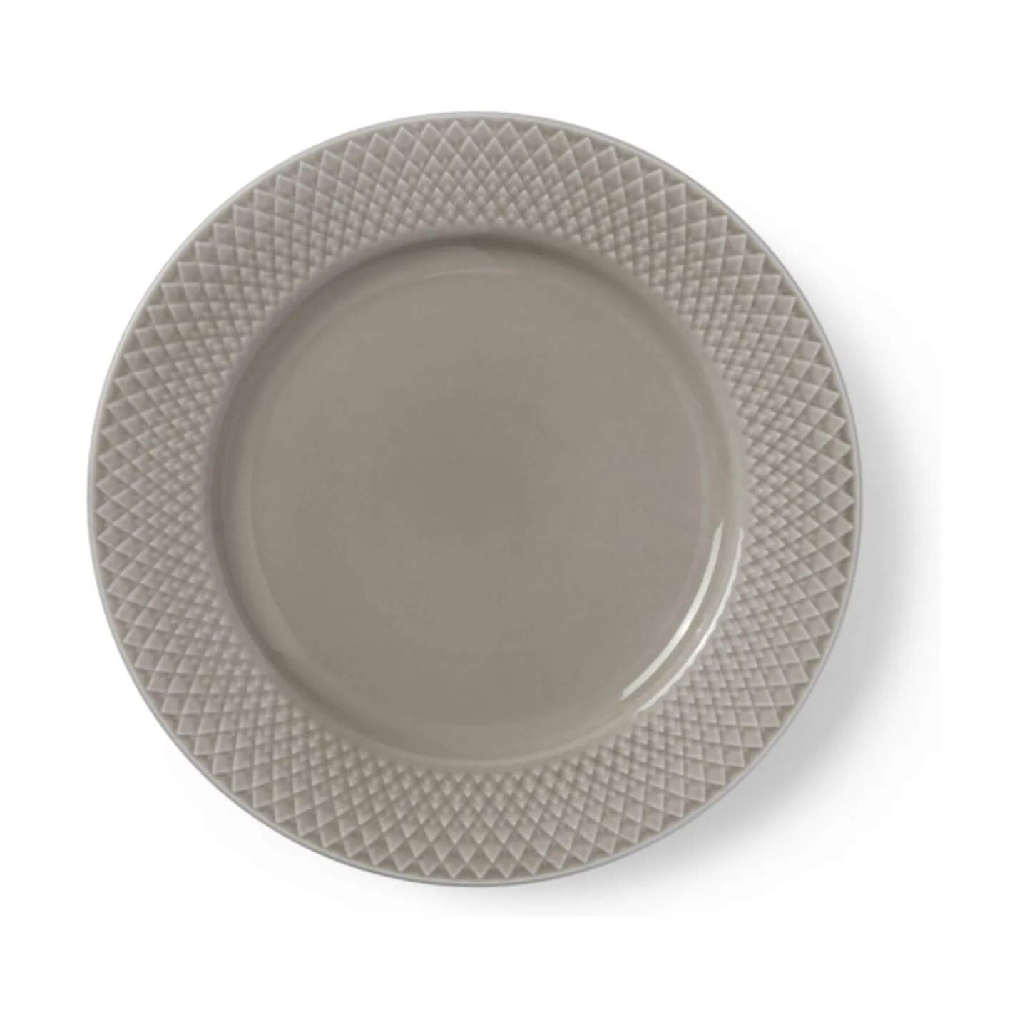 Lyngby Porcelæn Frokosttallerkener Rhombe Earth Frokosttallerken i Clay, 1