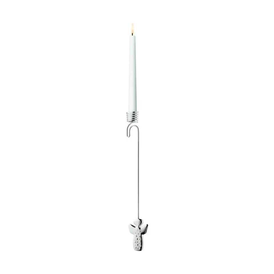 Georg Jensen Jule- og adventsstager christmas collectibles 2017 Lysholder - Engel i Sølvfarvet, 11 cm, 1