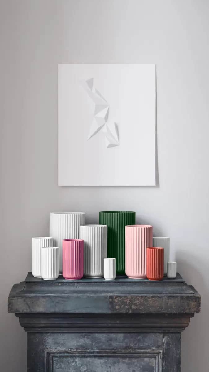 Lyngby Porcelæn Vaser Vase i Mørk grøn, 31 cm, 2