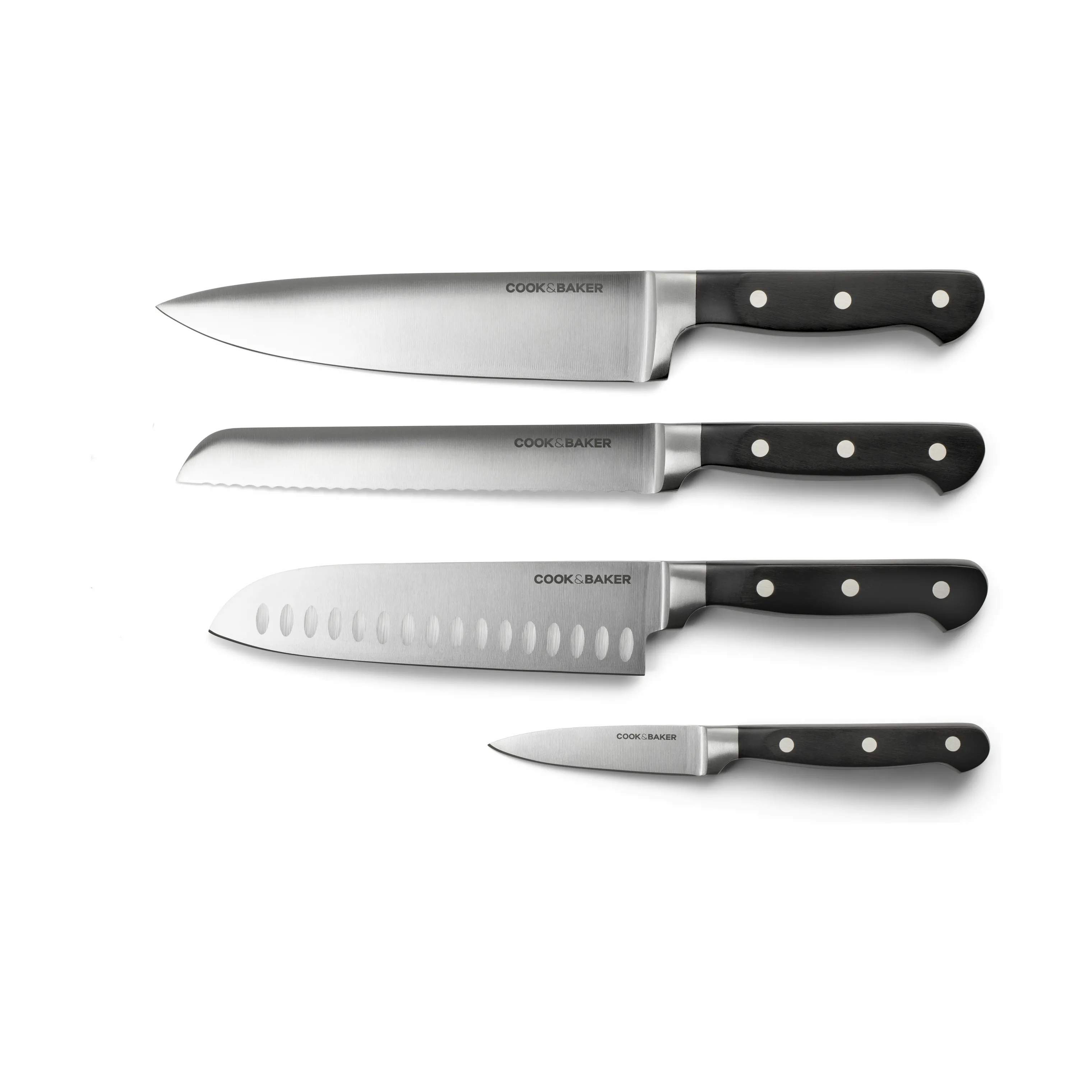 Classic Knivsæt - 4 dele, sort/stål, large