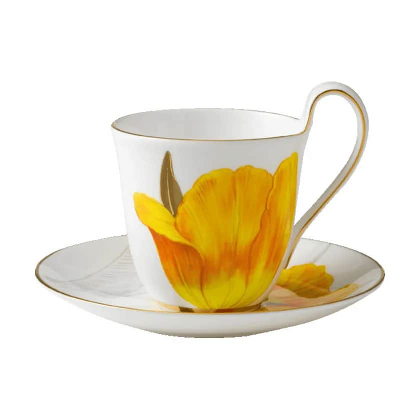 Royal Copenhagen Krus og kopper med hank Flora Højhankskop m. underkop - Tulipan i Tulipan, 2