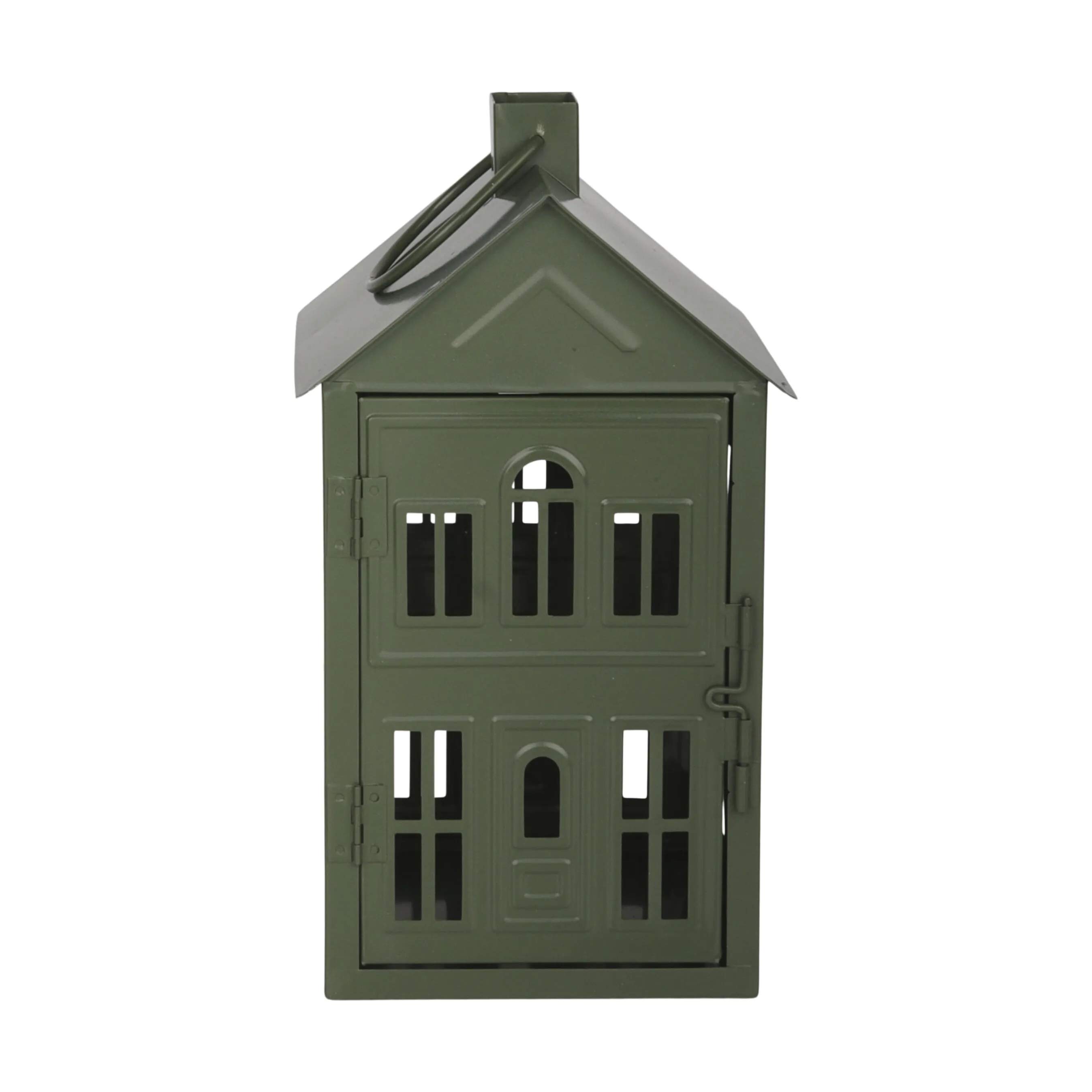 Casa Christmas Bloklysestage Lanterne i Grøn, 26,8 cm, 1