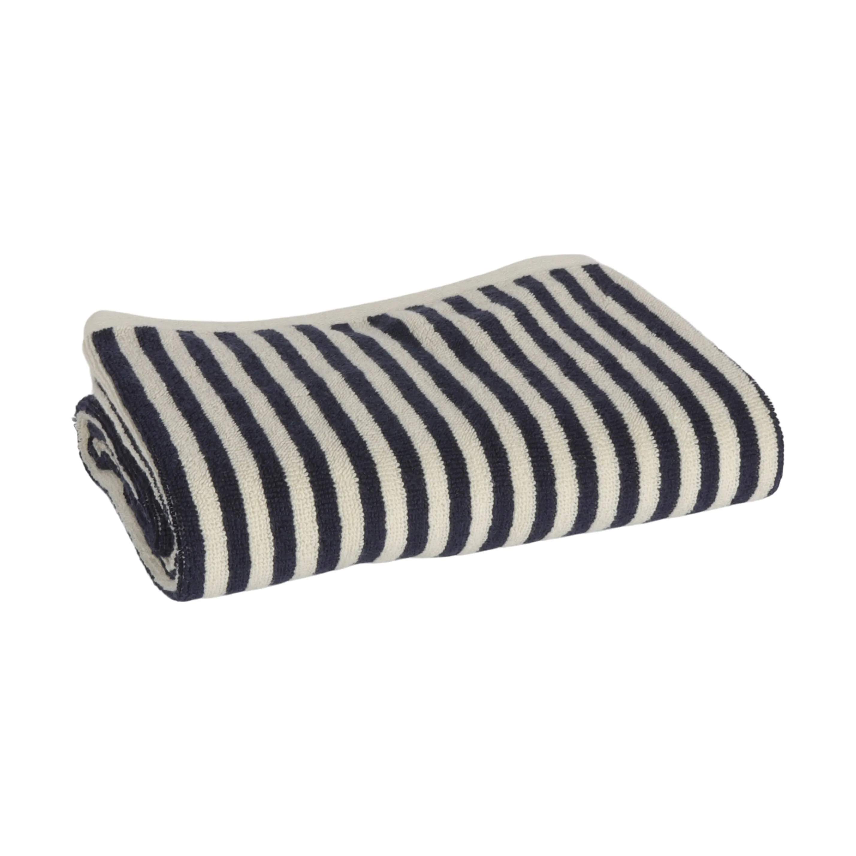 CASA Living Håndklæder Charmant Håndklæde i Mørkeblå bred stribe, B50 x L100 cm, 1