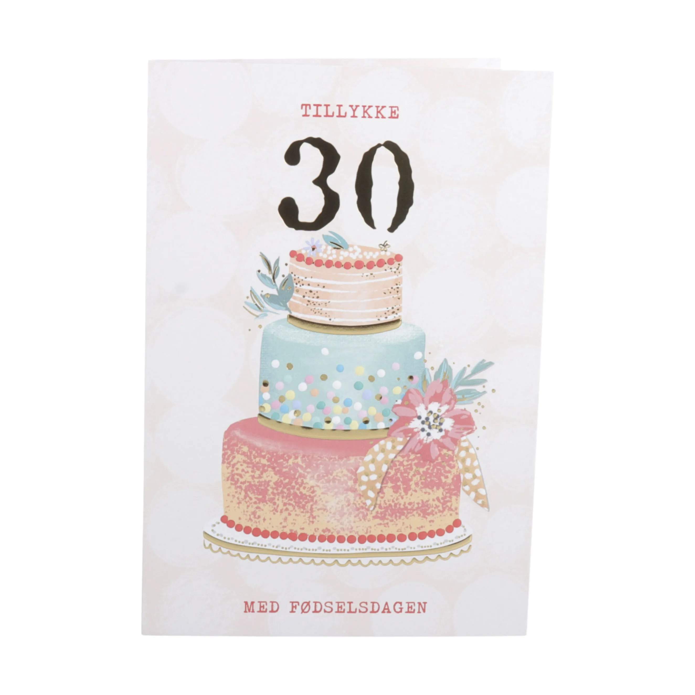 CASA Living Kort Kort - Tillykke 30 år i Rosa/multifarvet, 1