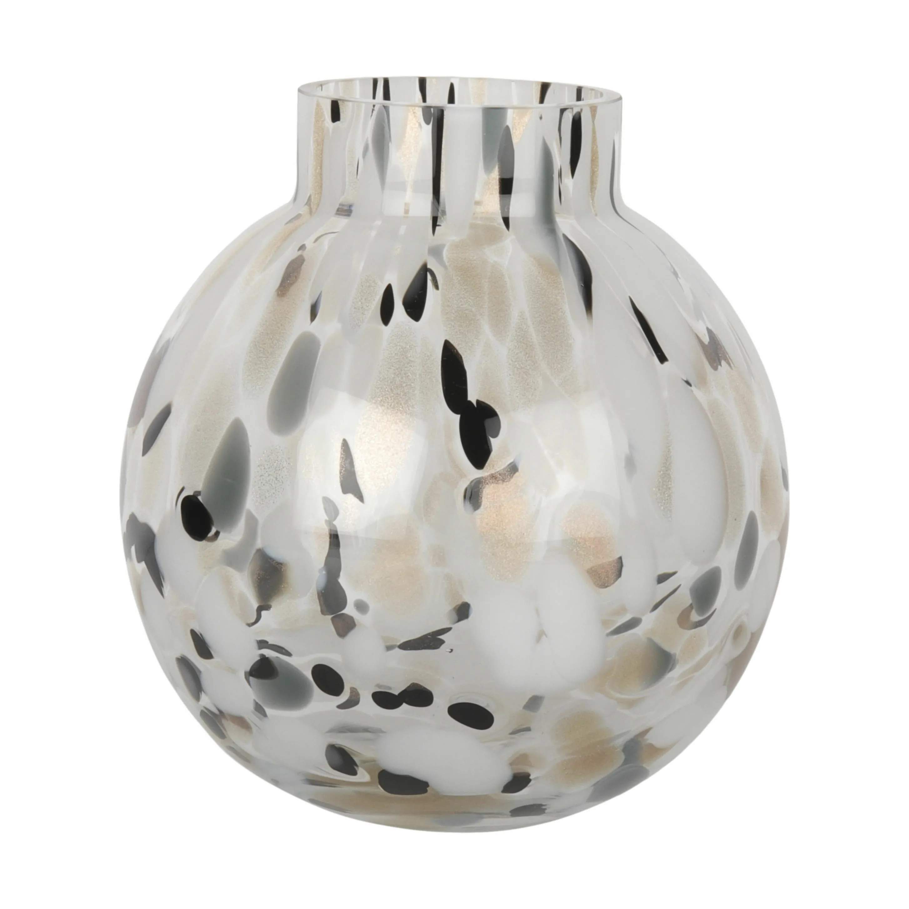 Confetti Vase, hvid/sort/guld, large