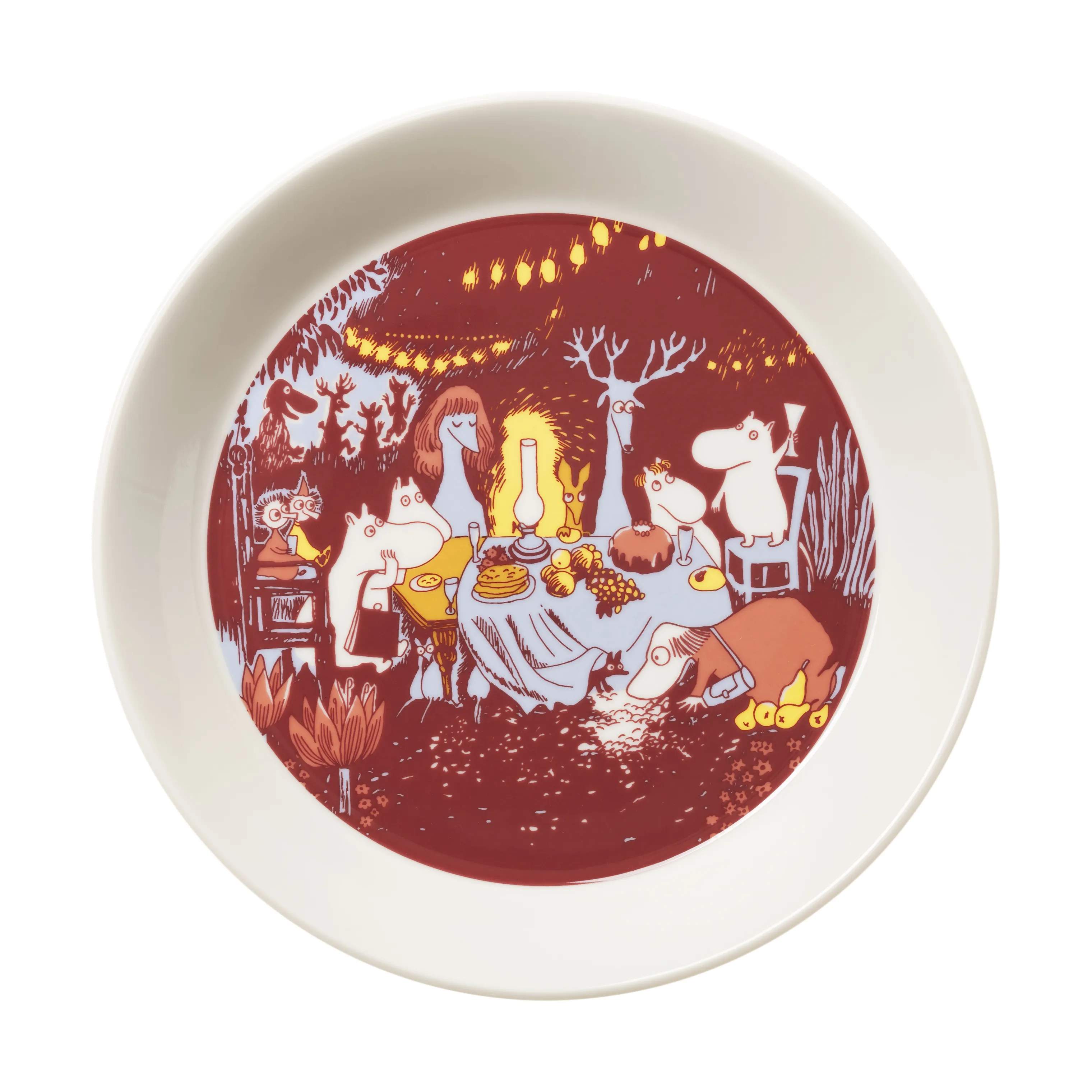 Moomin Arabia Frokosttallerkener Moomin sæson Festlige Øjeblikke Tallerken i Rød, 1