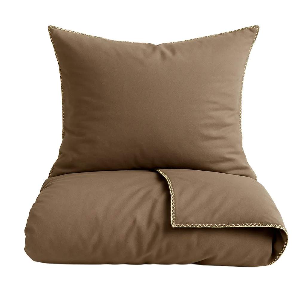 omhu x Mads Barfod Sengetøj Edge Sengetøj i Taupe, B140 x L200 cm, 1