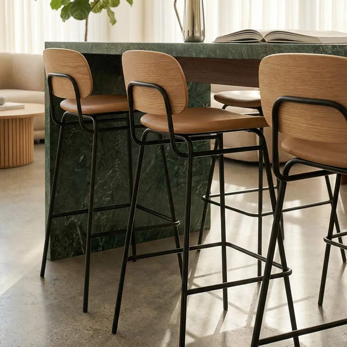 SACKit Barstole Frame Bar Stool Frame Barstol i Brun, 73 cm, 3