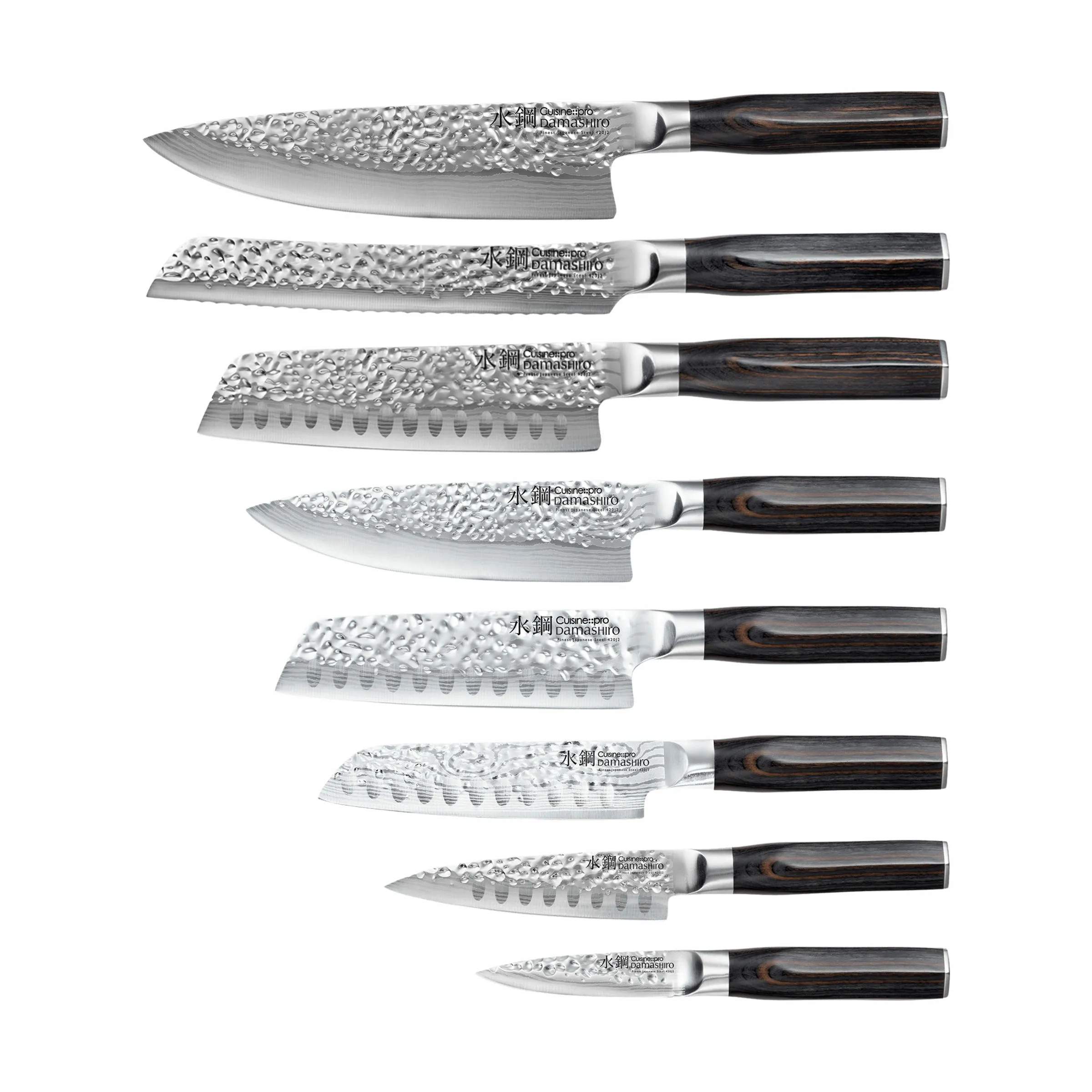 THE CUSTOM CHEF™ Knivblokke med knive Cuisine::pro® Damashiro® EMPEROR Cuisine::pro Damashiro EMPEROR Hisa Knivblok - 9 dele i Sort/klar, 4