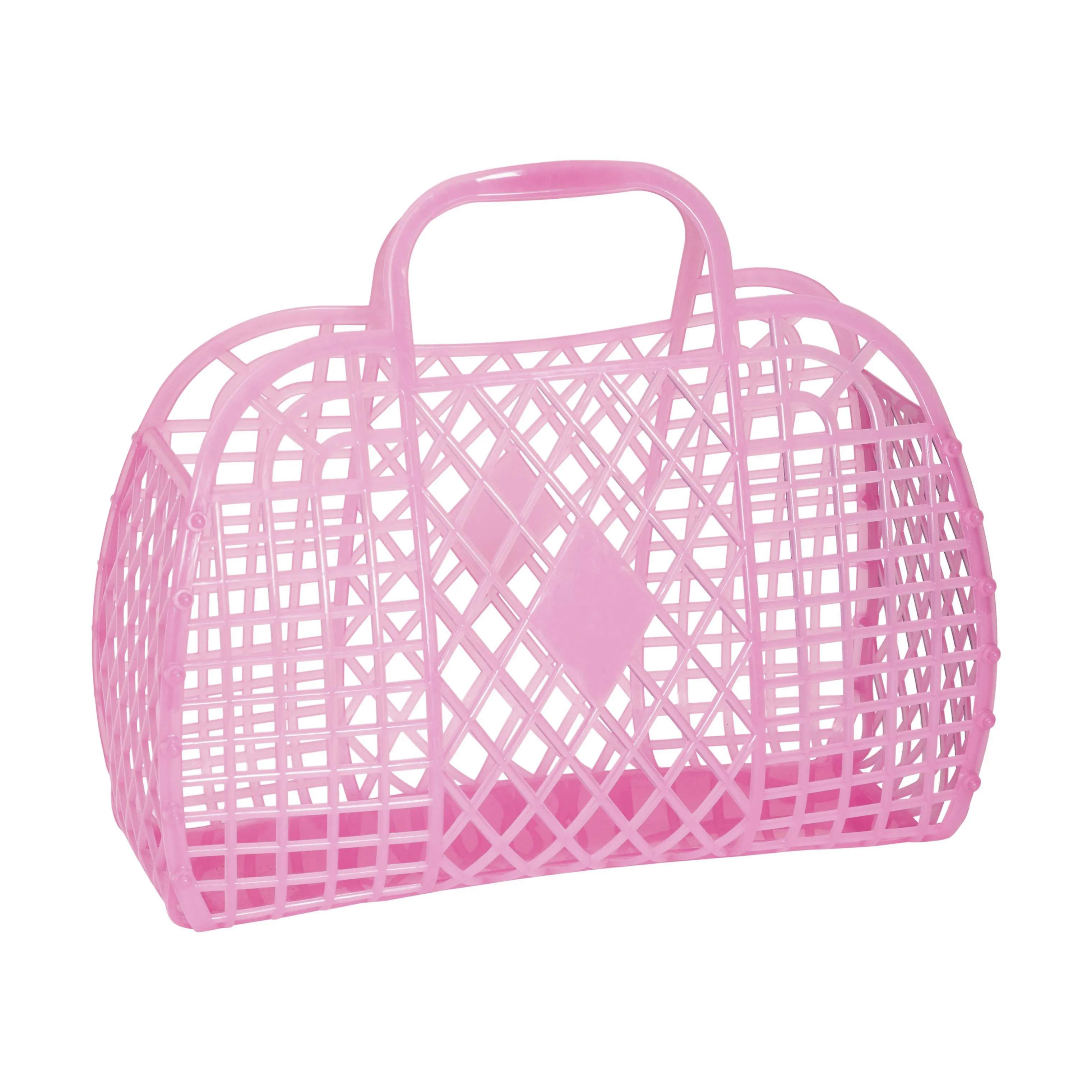 Retro Basket, neon pink, large